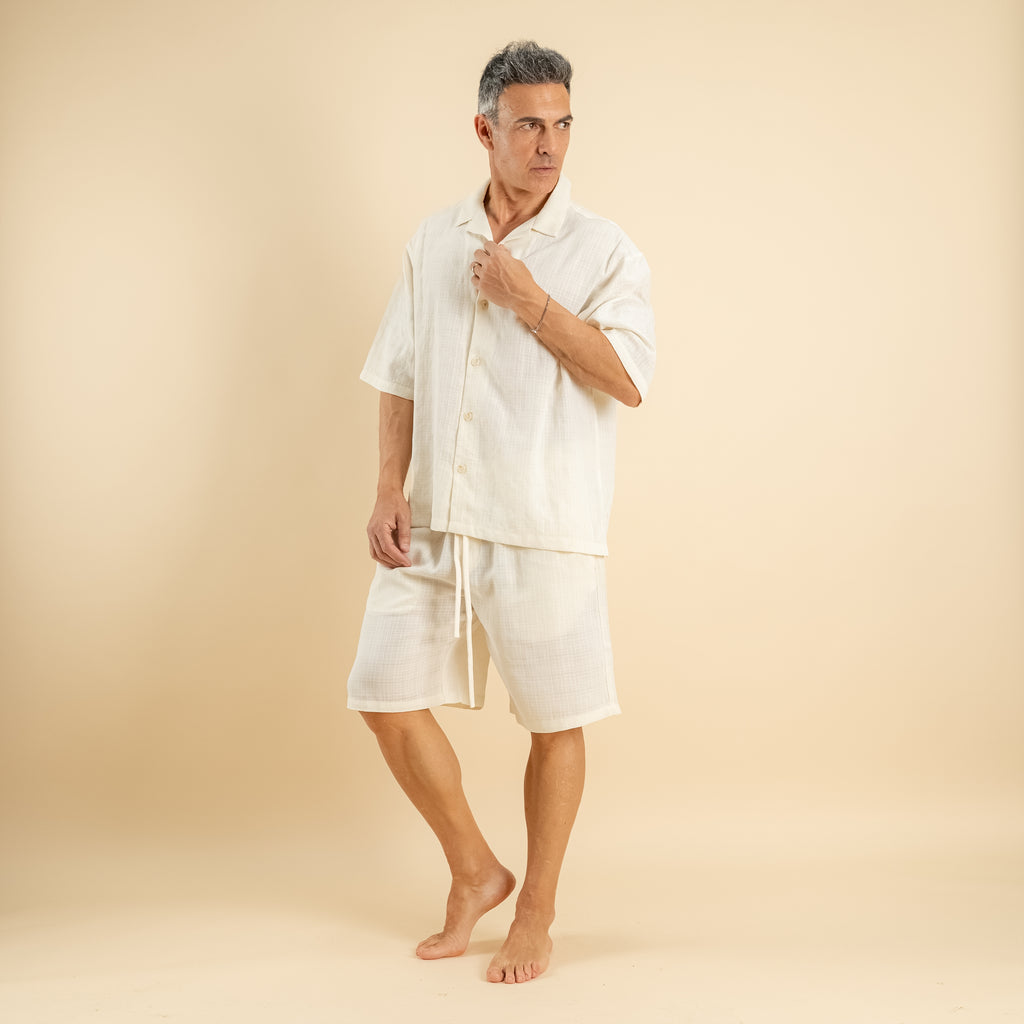 Coordinato con pantaloncino - Crema