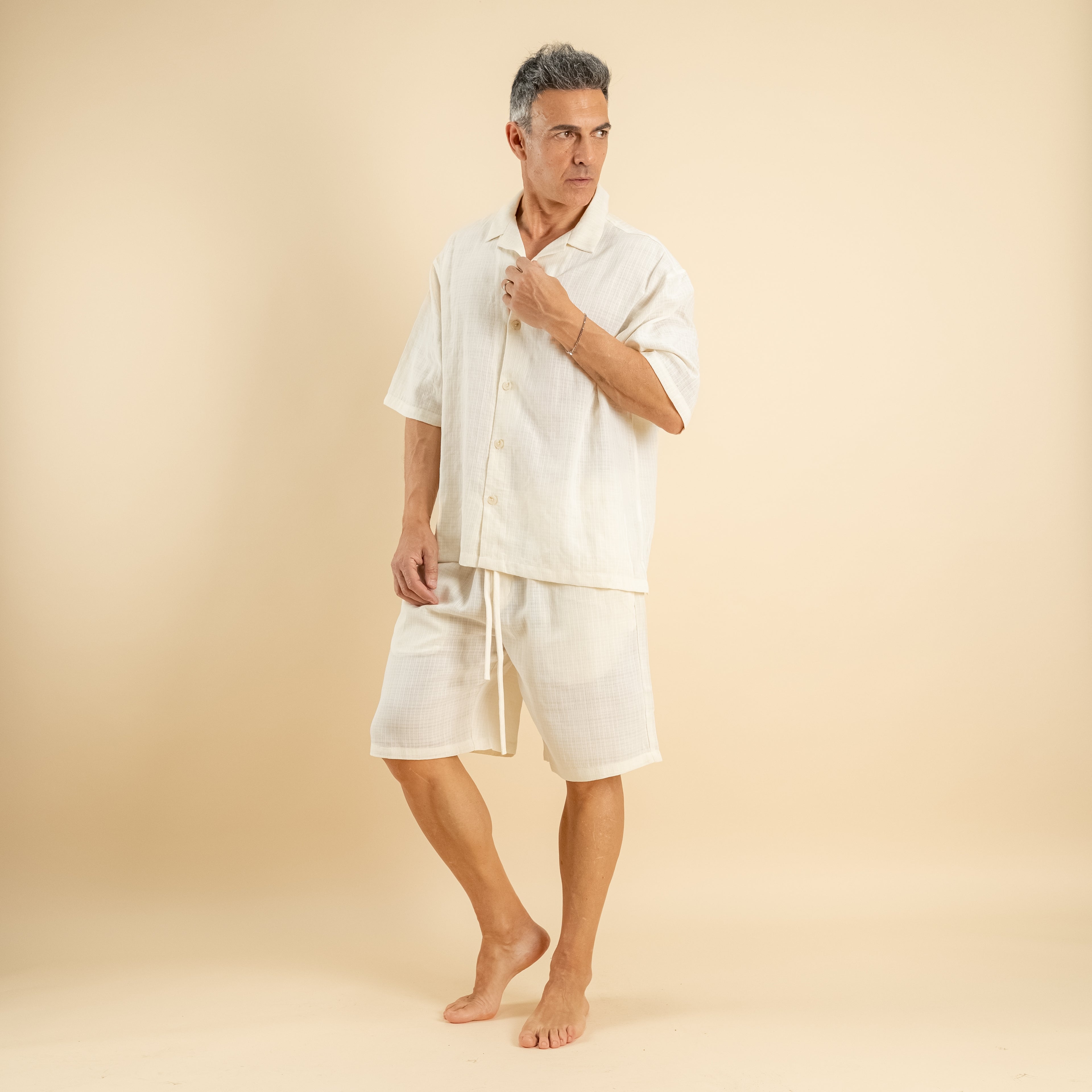 Coordinato con pantaloncino - Crema