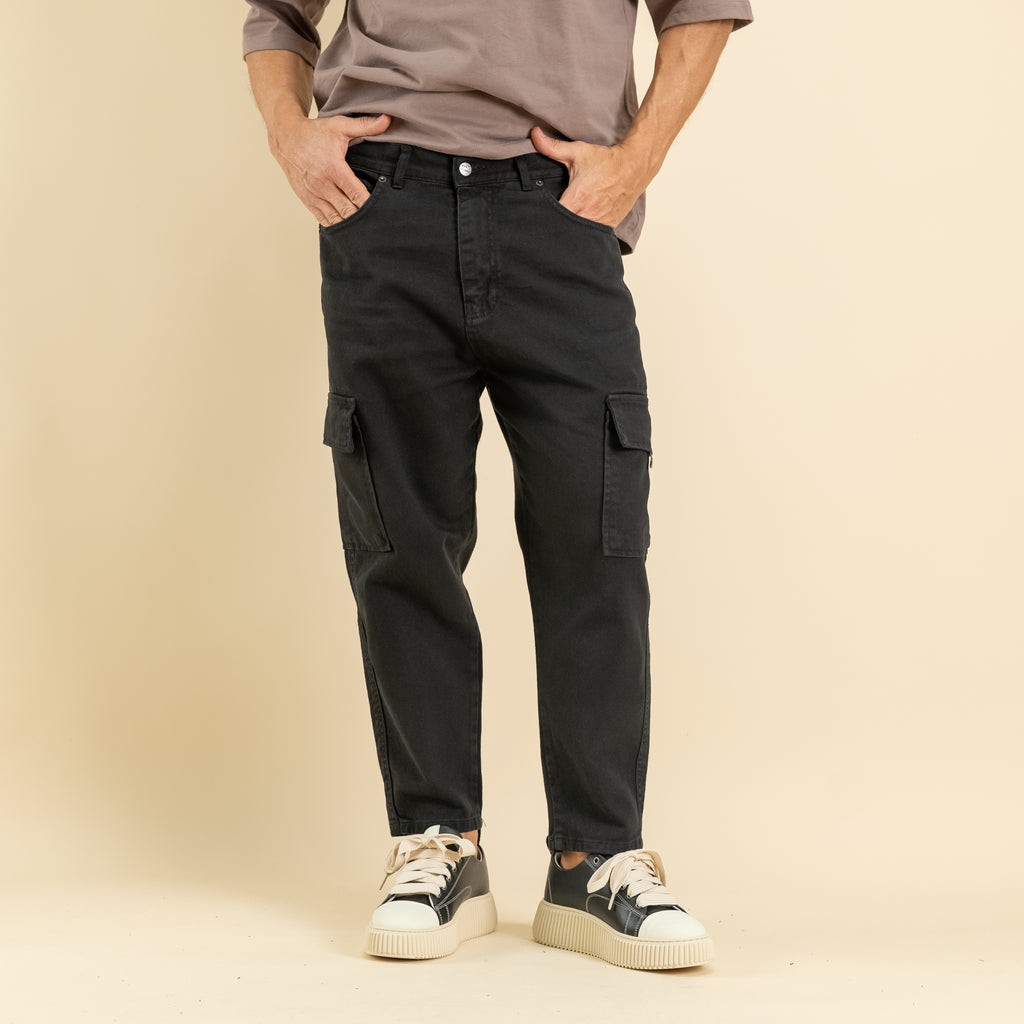 Jeans sartoriale cargo - Nero