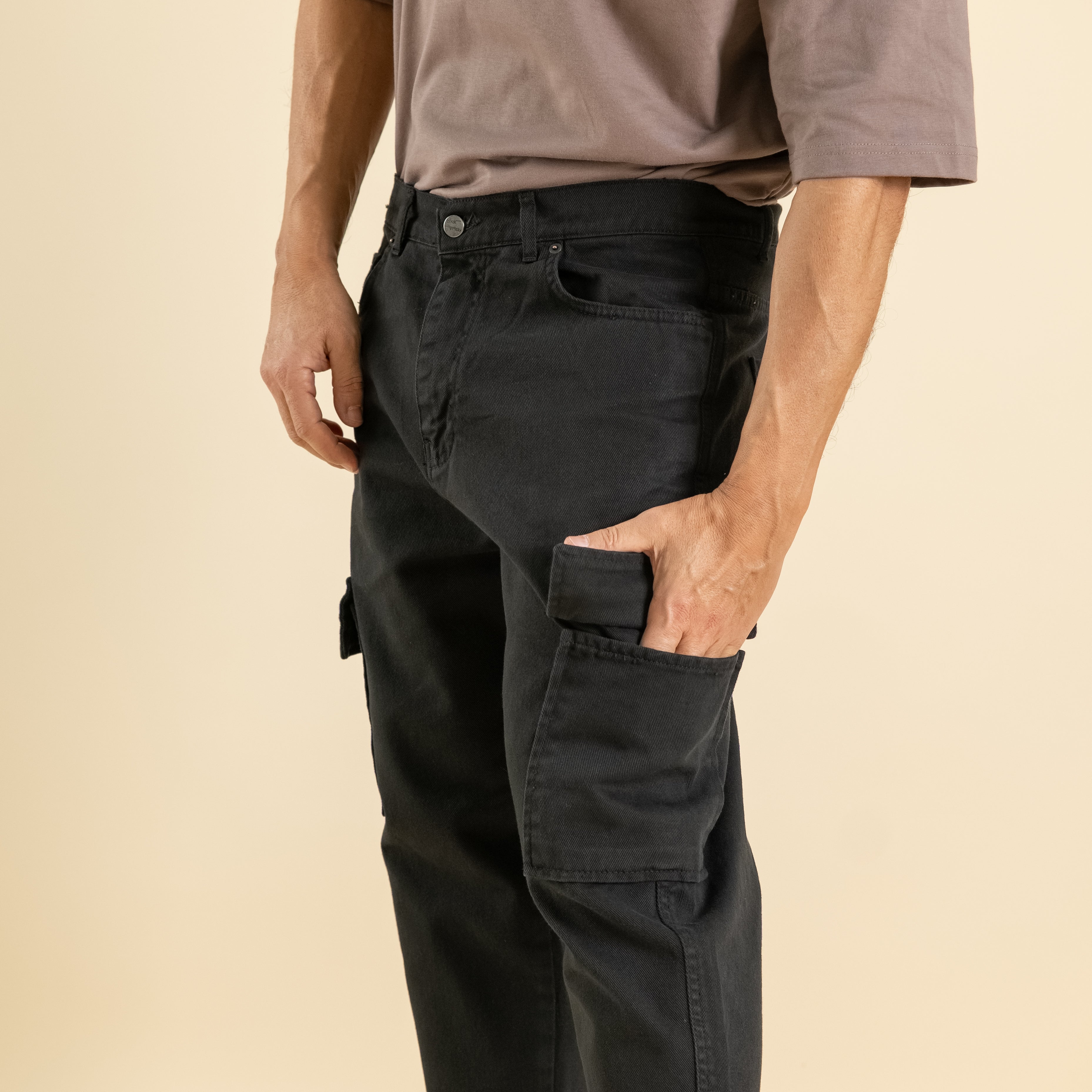 Jeans sartoriale cargo - Nero