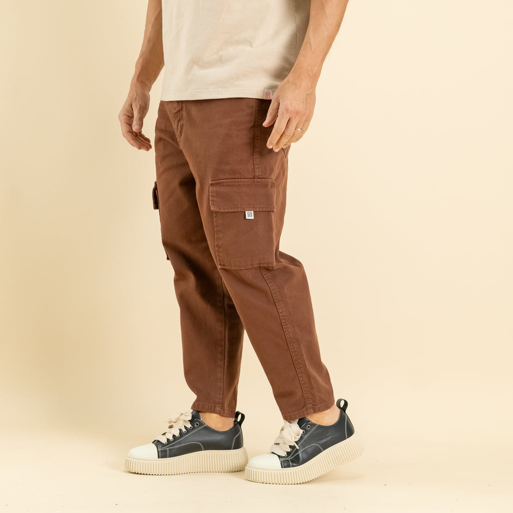 Jeans sartoriale cargo - Moro