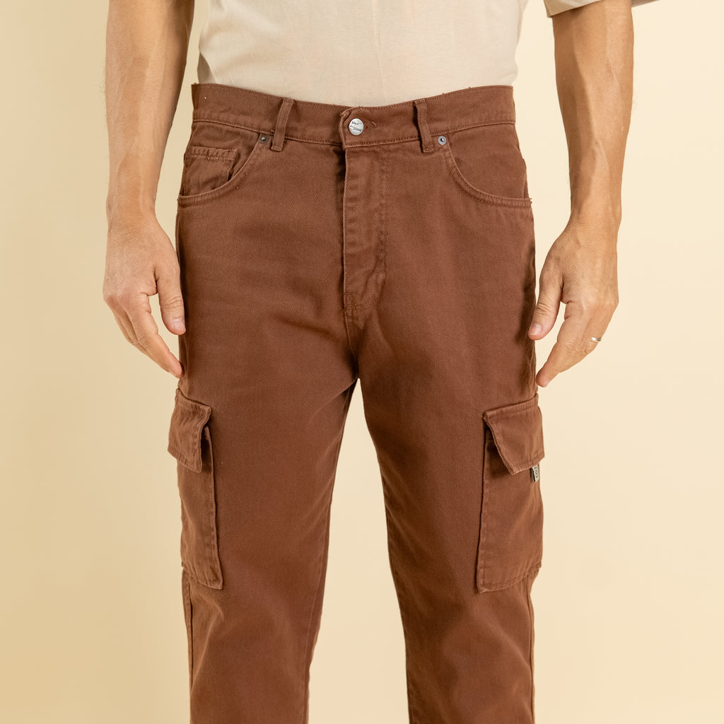 Jeans sartoriale cargo - Moro