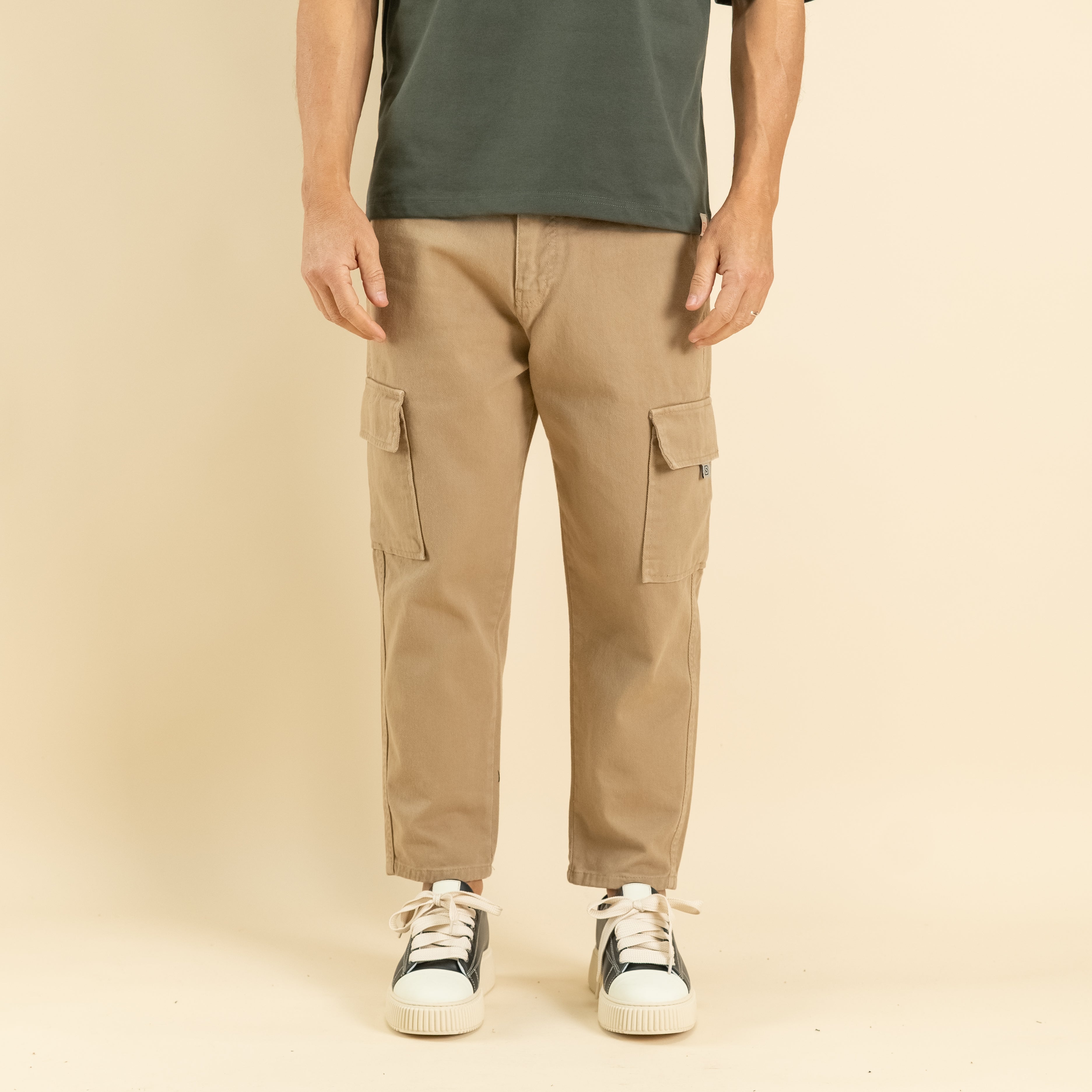 Jeans sartoriale cargo - Beige