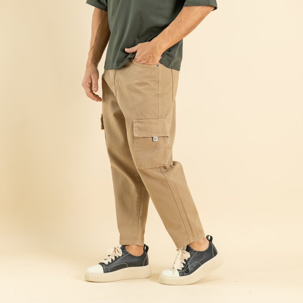 Jeans sartoriale cargo - Beige