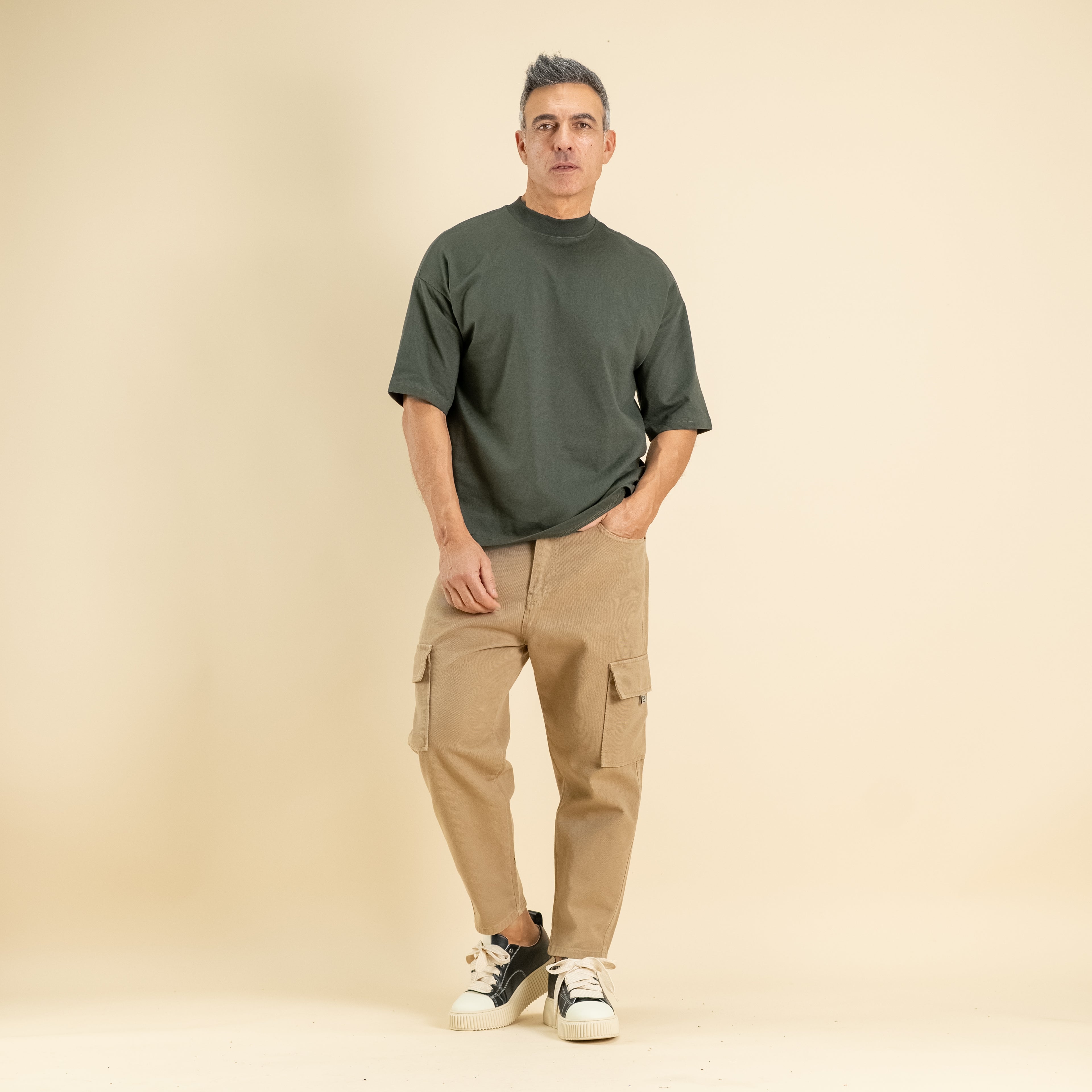 Jeans sartoriale cargo - Beige