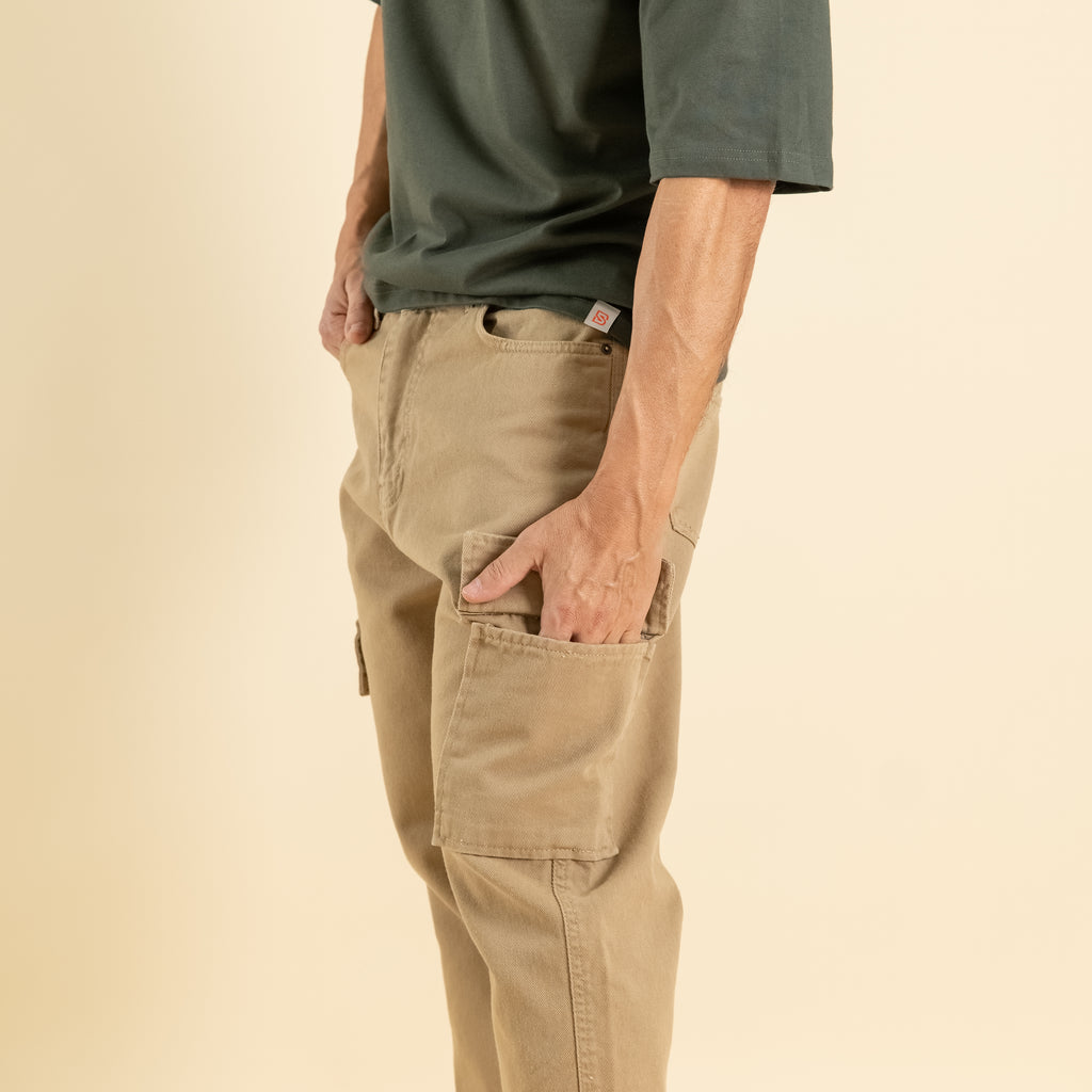 Jeans sartoriale cargo - Beige