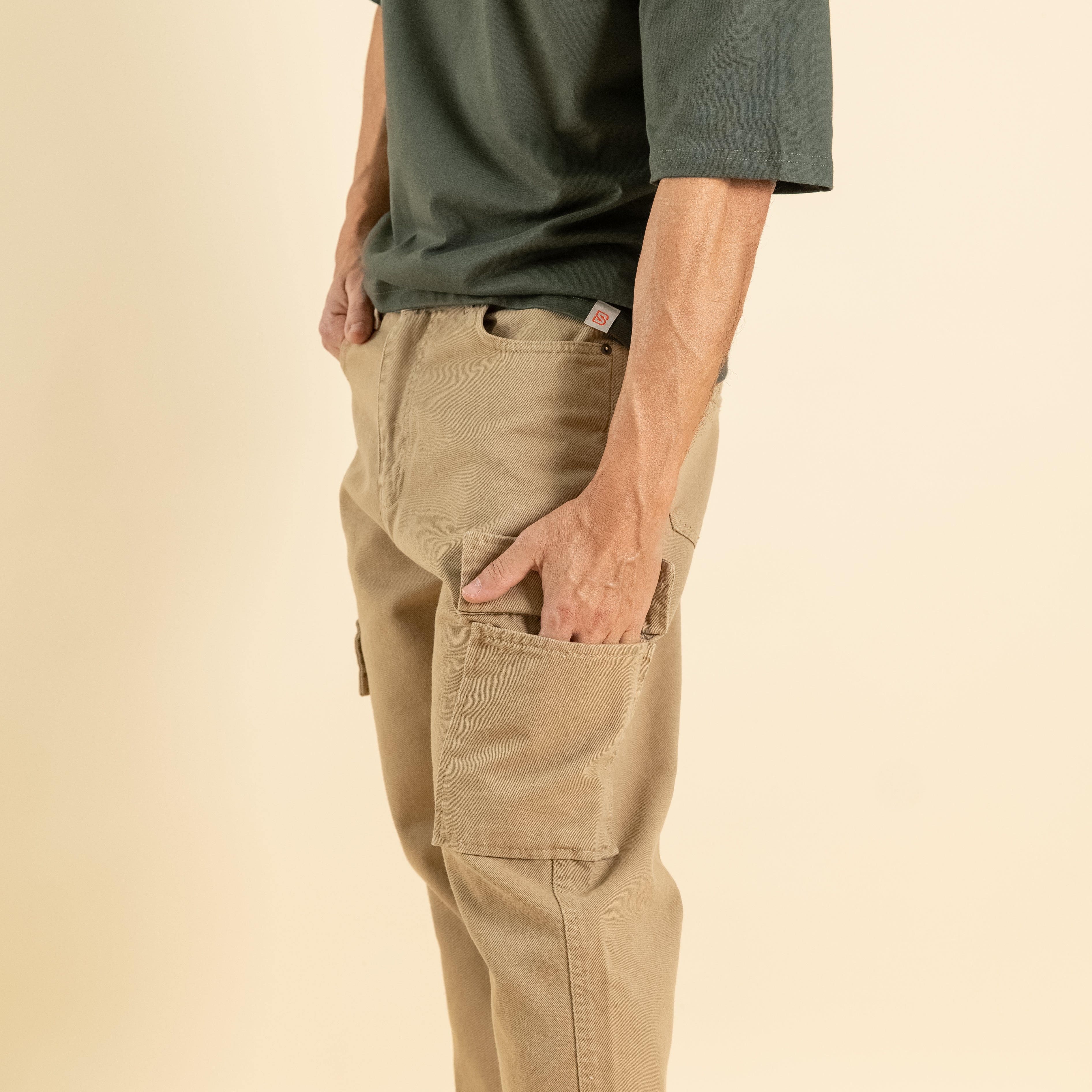 Jeans sartoriale cargo - Beige