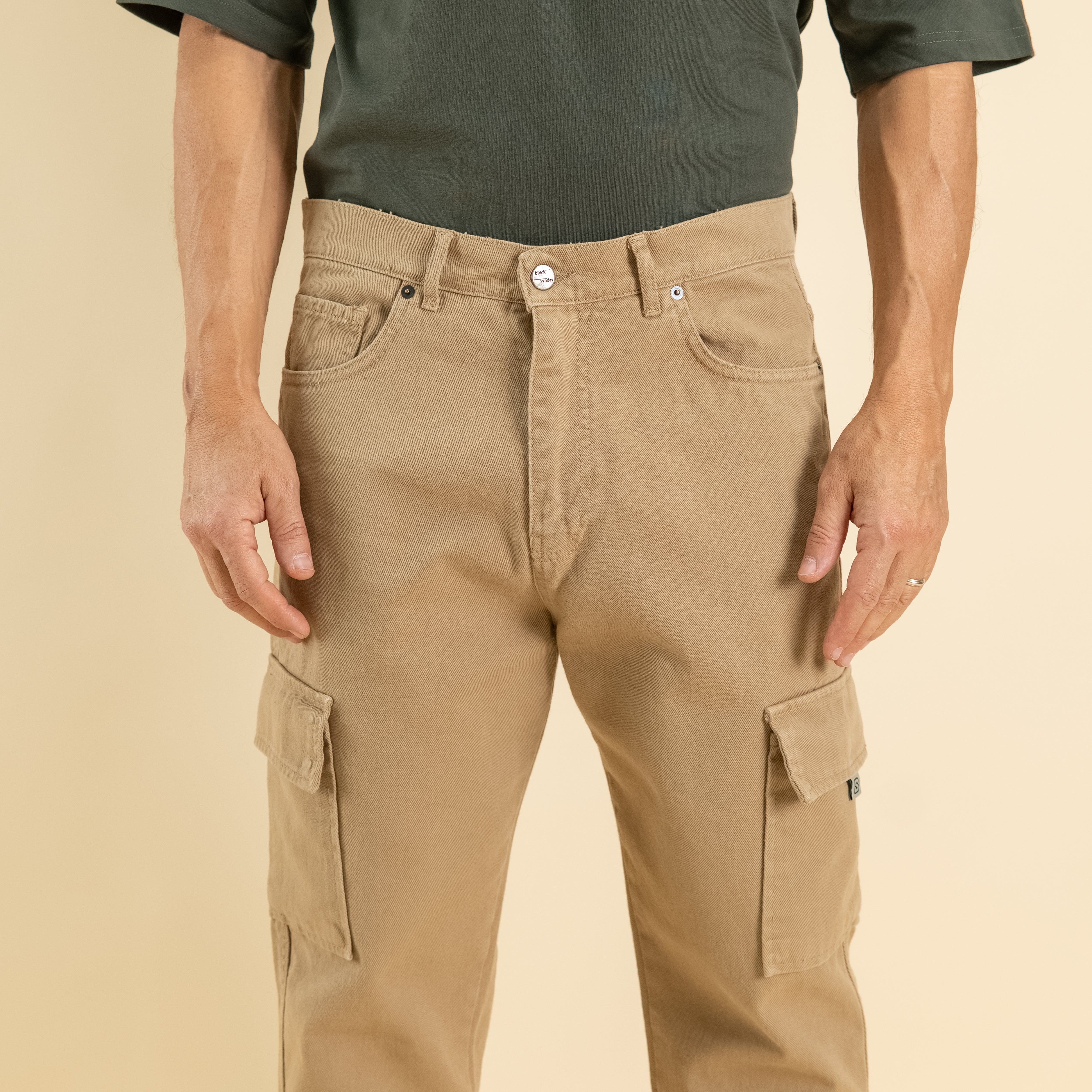 Jeans sartoriale cargo - Beige