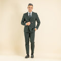 Pinstripe Suit with Silver Buttons - Green