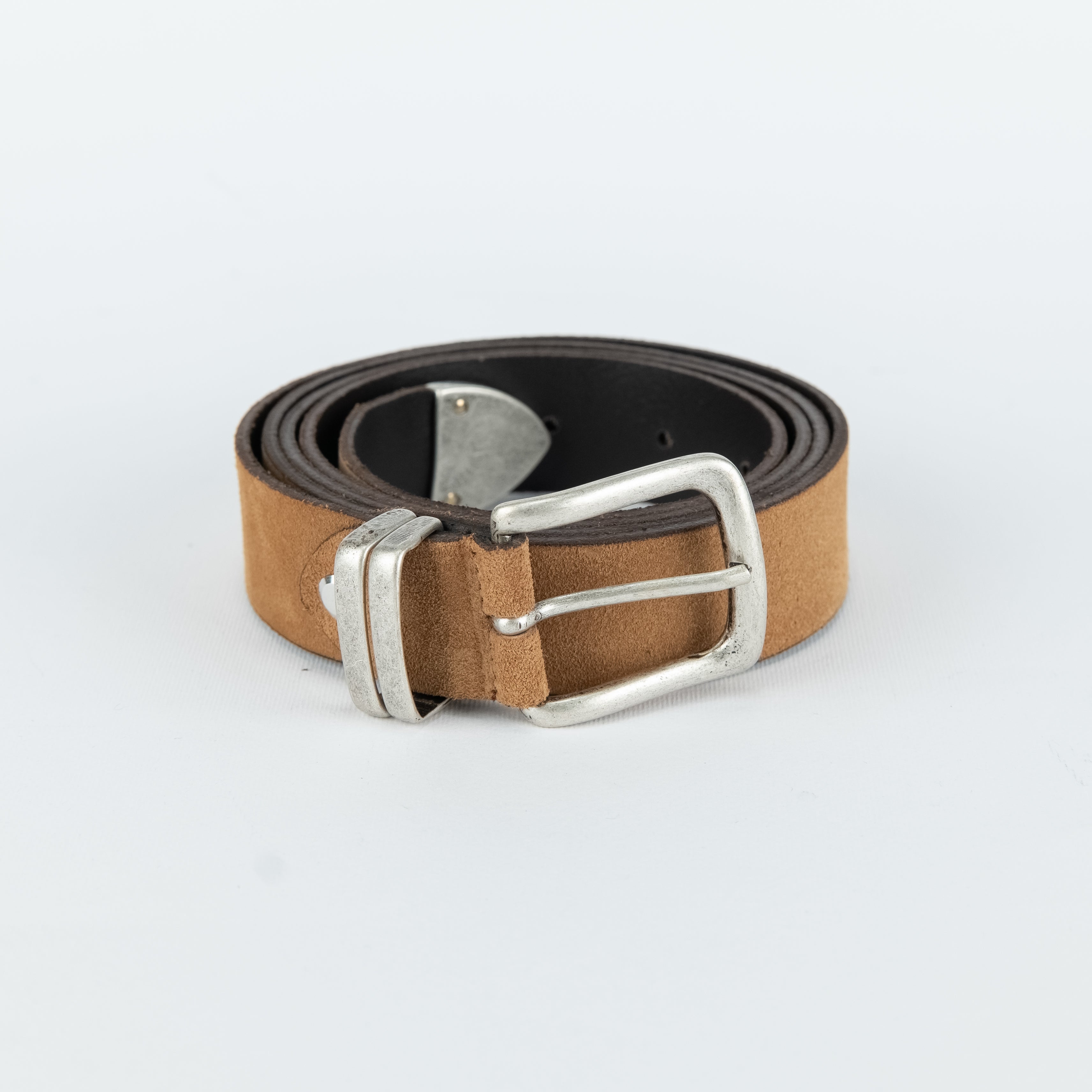 Genuine Suede Belt - Dark Brown