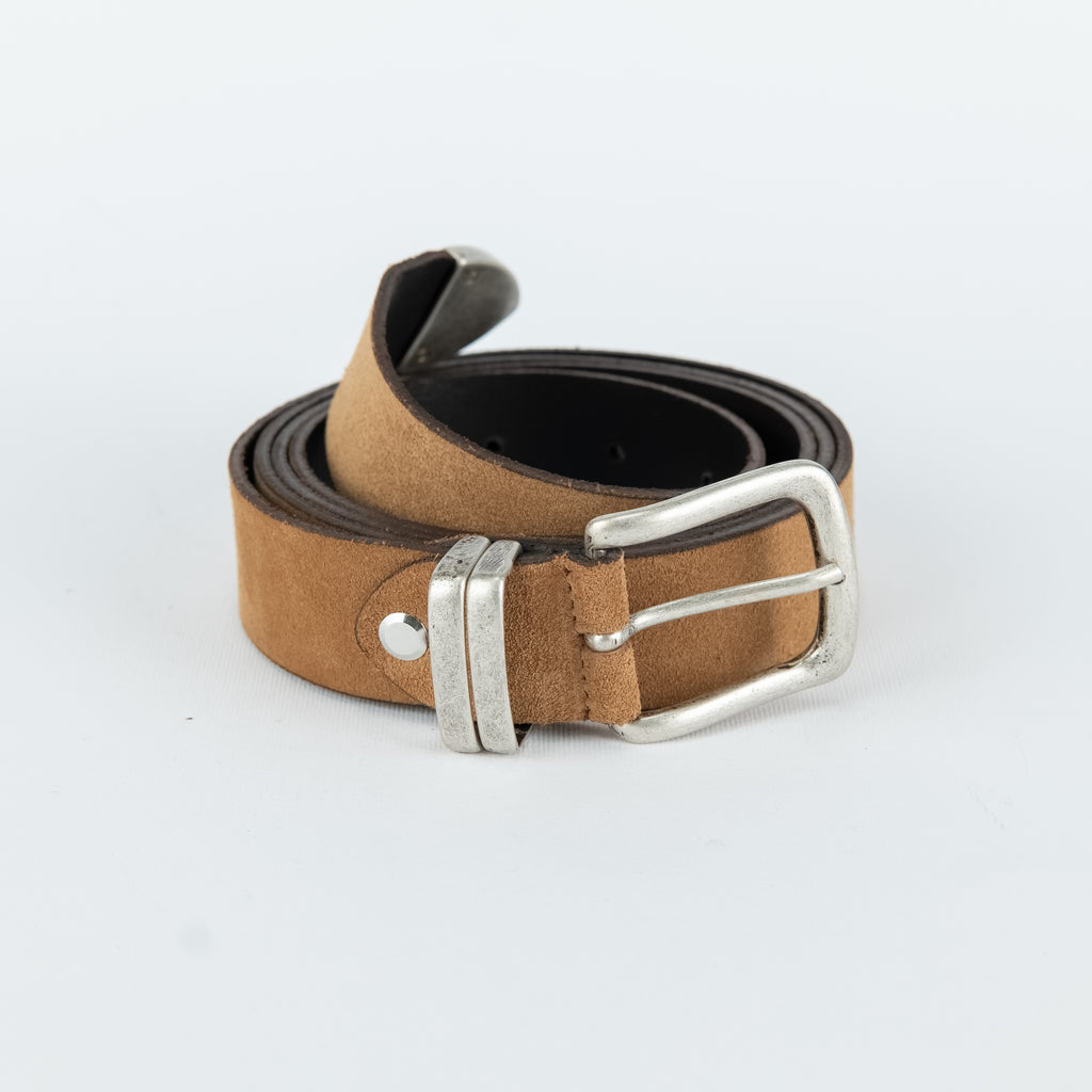 Cintura in vera pelle scamosciata - Moro