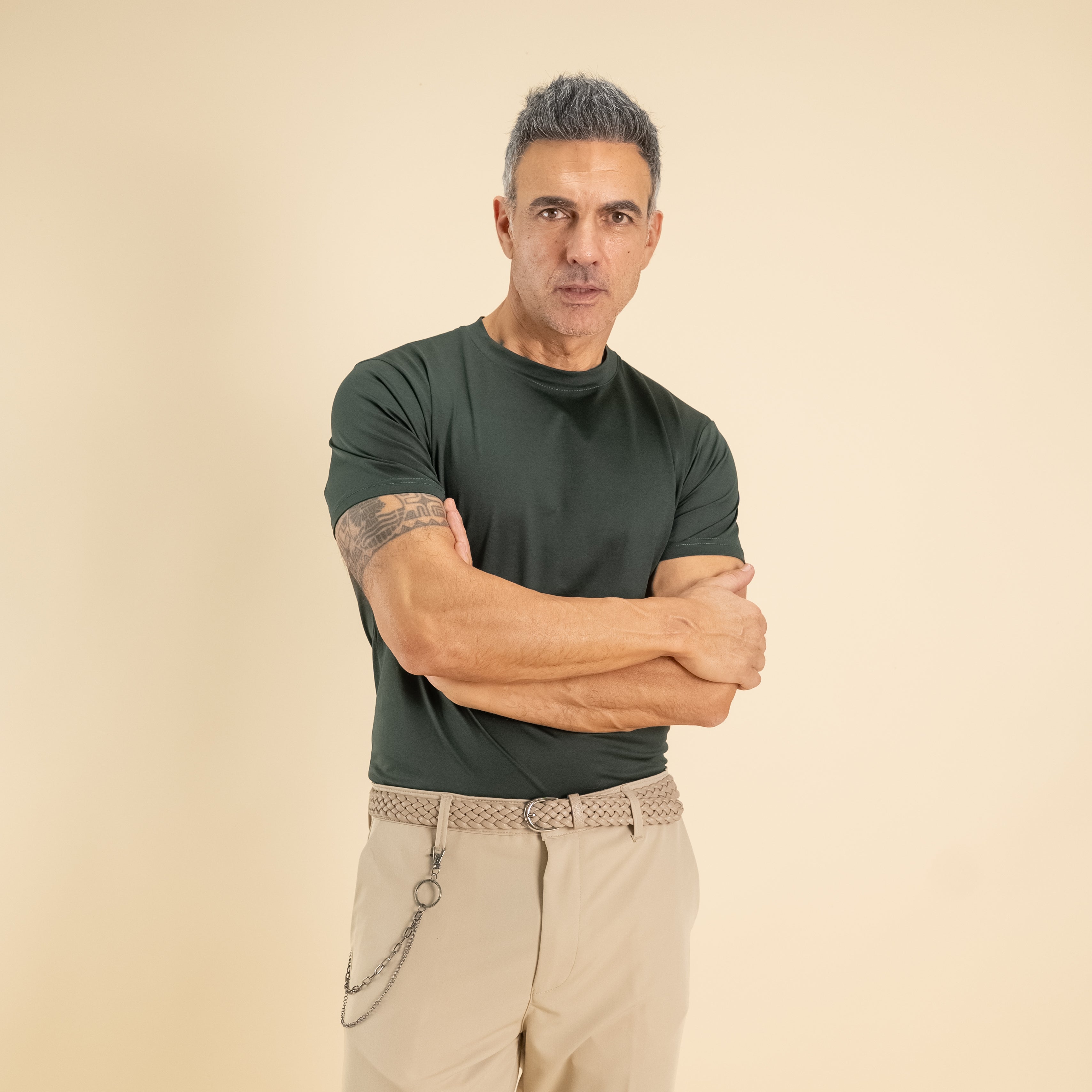 T-shirt in Filo di Scozia - Militare