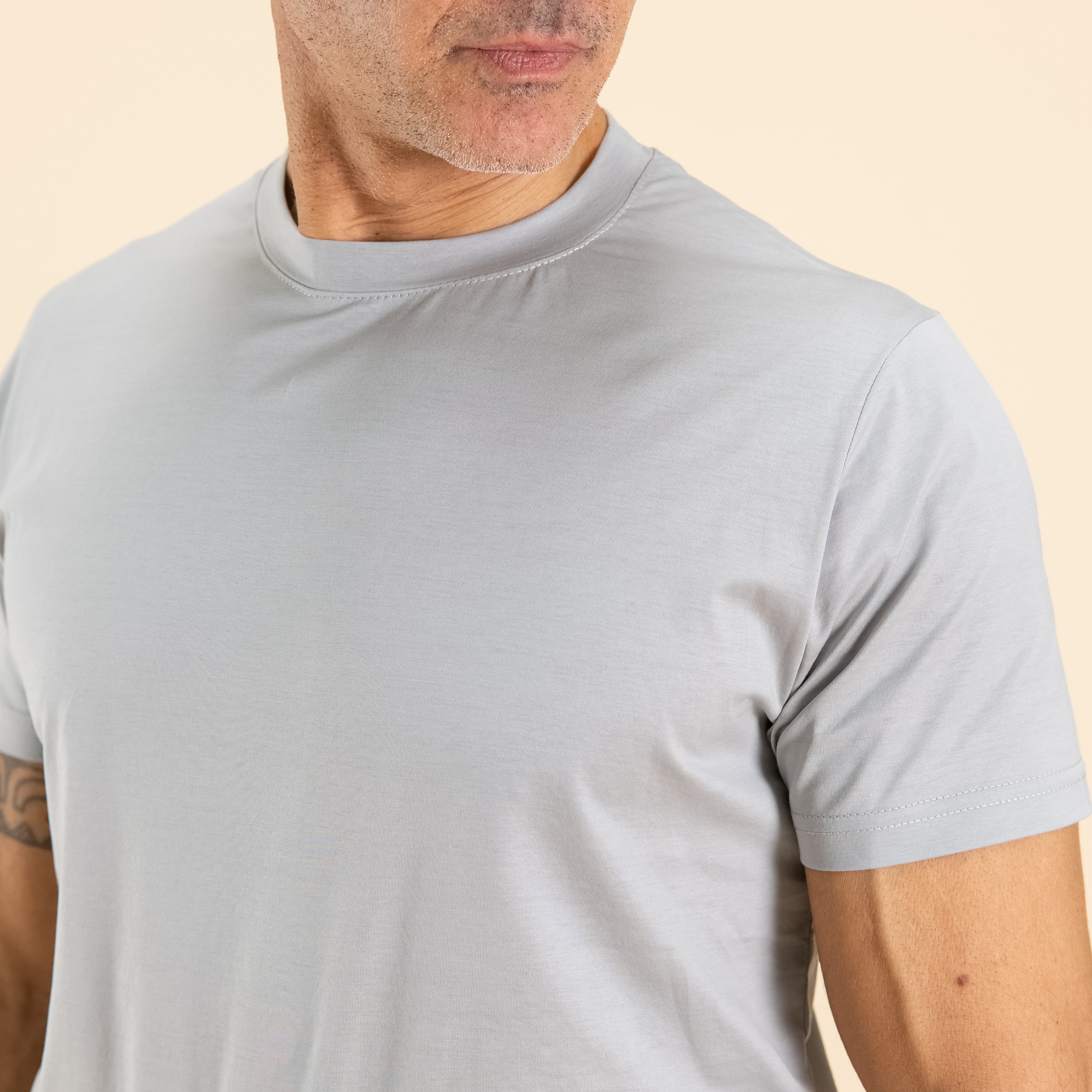 T-shirt in Filo di Scozia - Grigio Perla