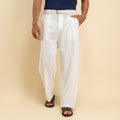 Pantalone balloon in misto lino - Bianco