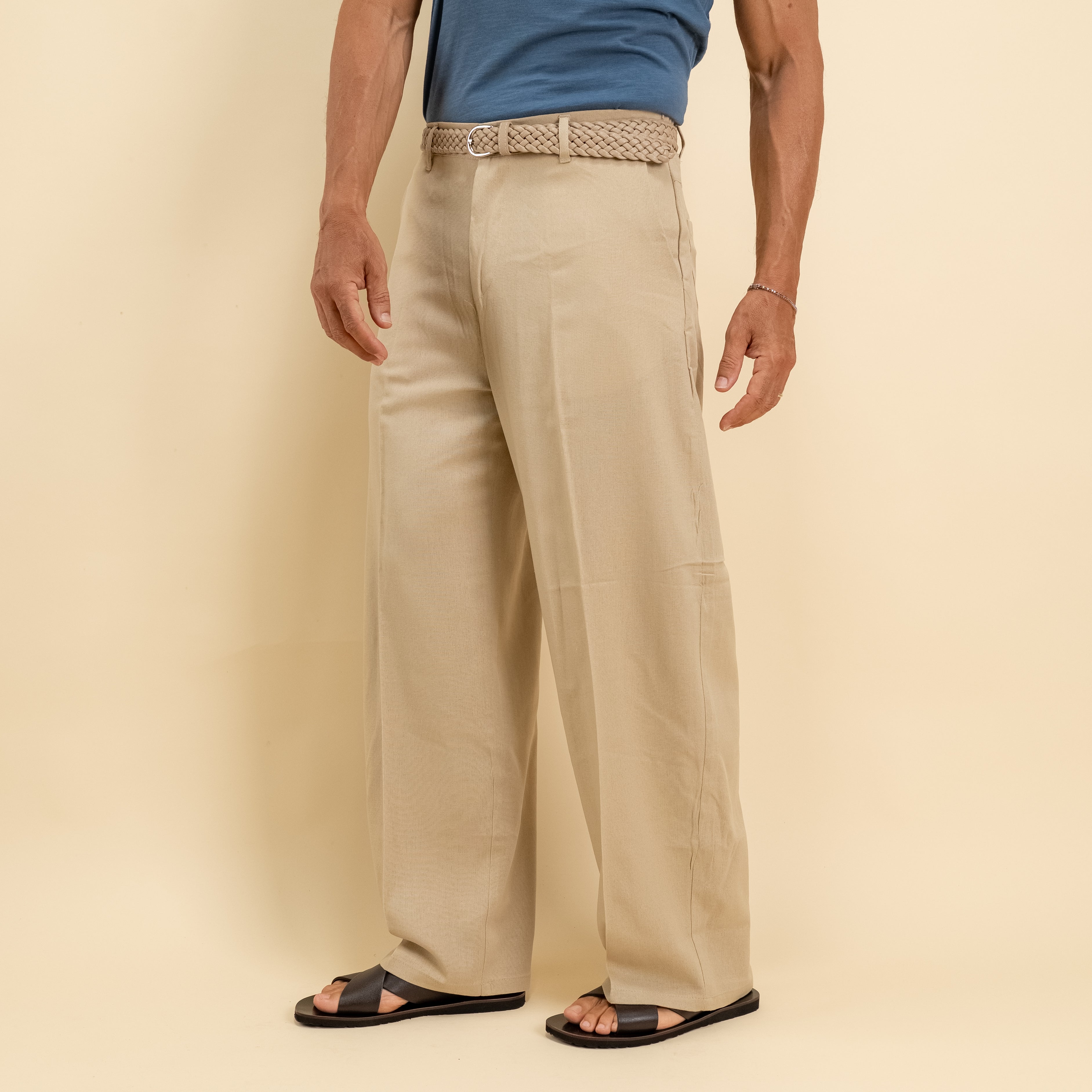 Pantalone balloon in misto lino - Beige