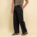 Pantalone balloon in misto lino - Nero