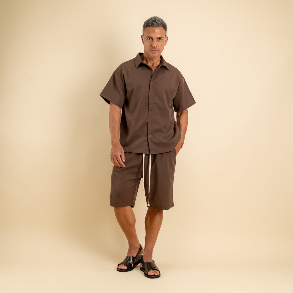 Coordinato con camicia e pantaloncino - Moro
