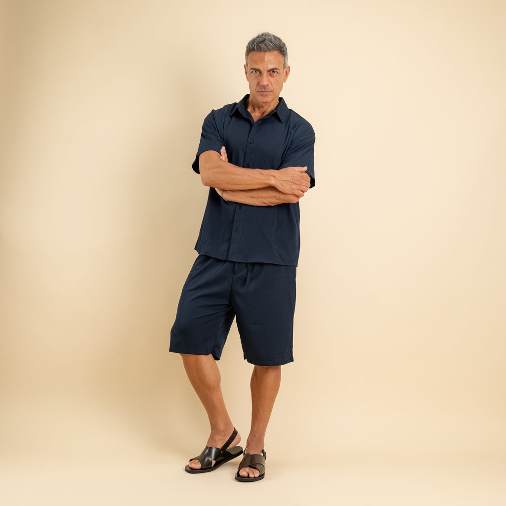Coordinato con camicia e pantaloncino - Blu