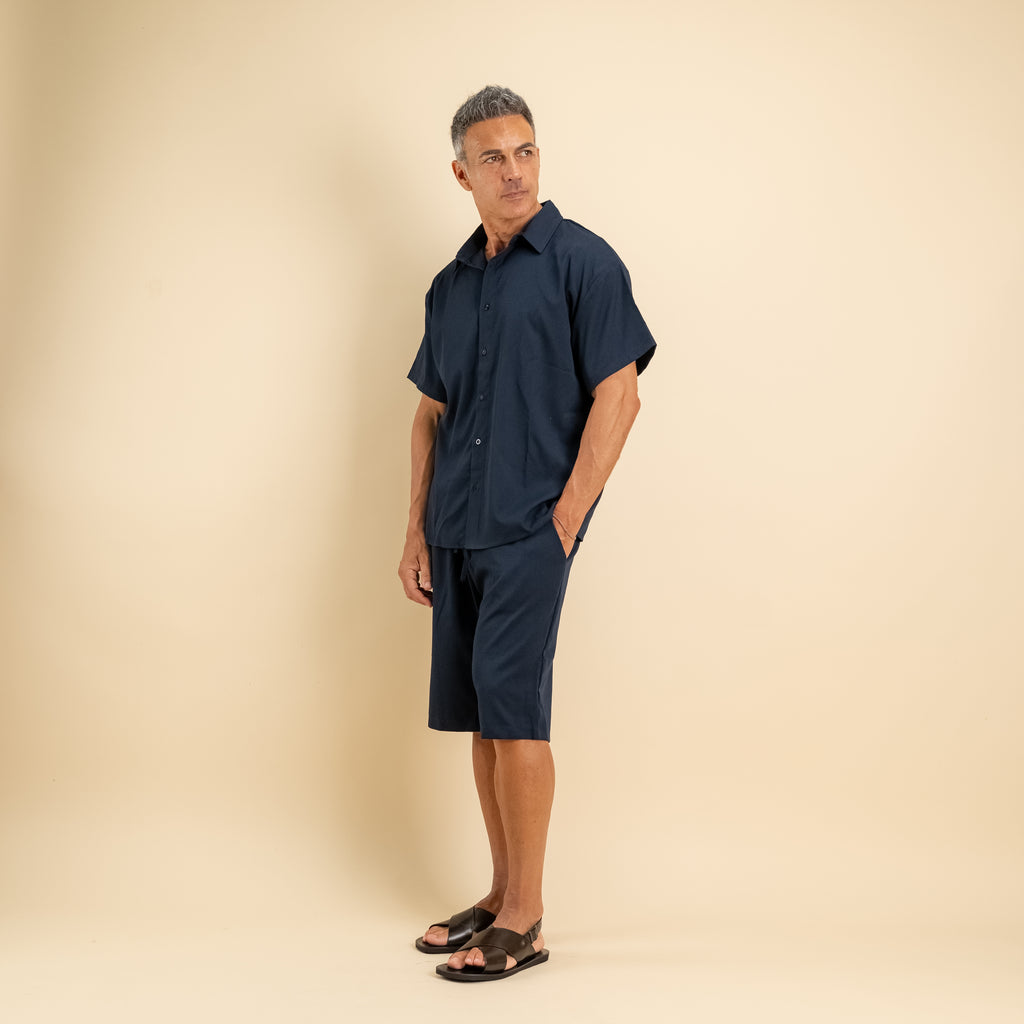 Coordinato con camicia e pantaloncino - Blu