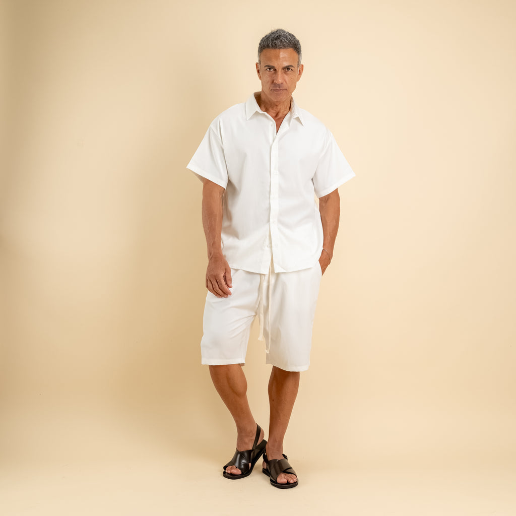 Coordinato con camicia e pantaloncino - Bianco