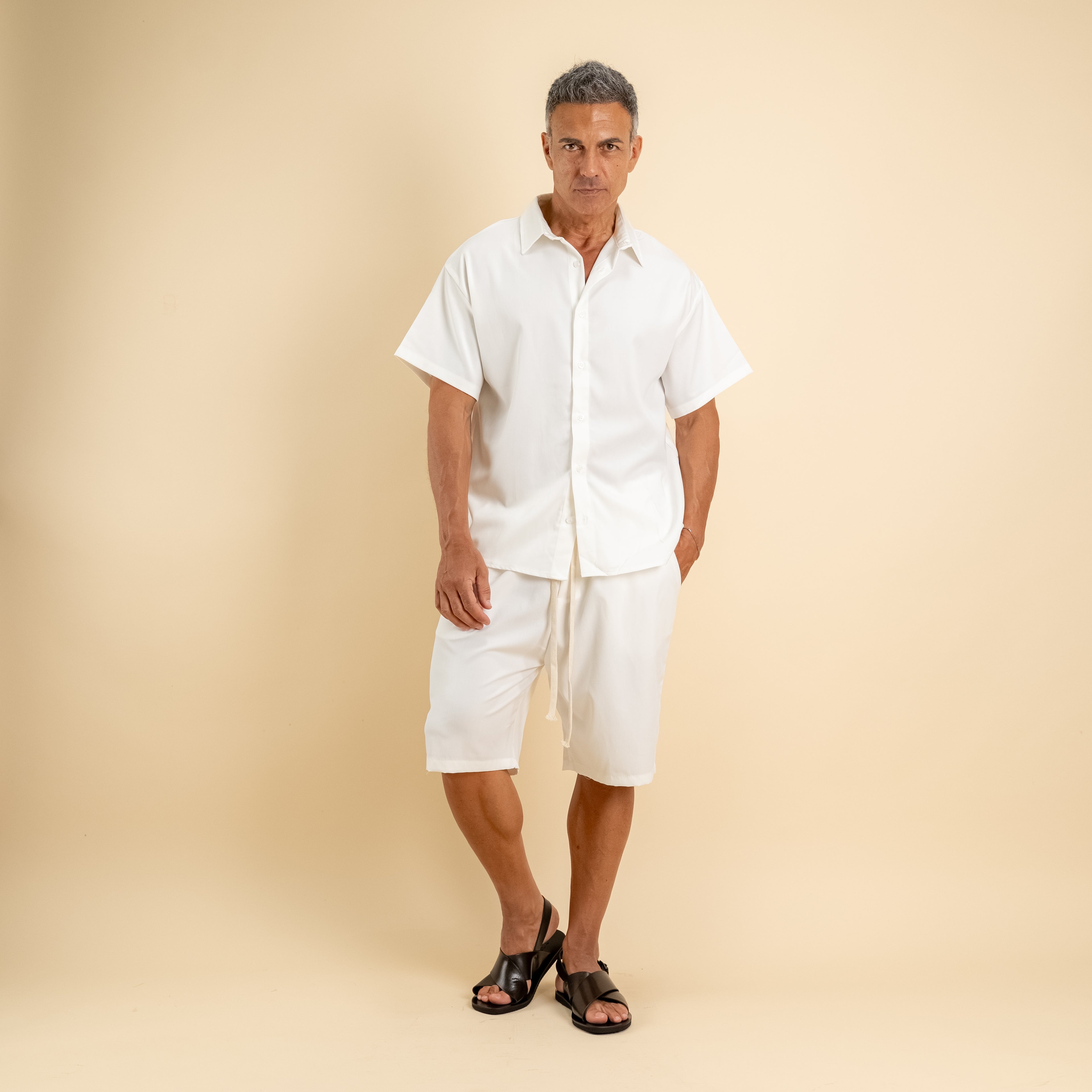 Coordinato con camicia e pantaloncino - Bianco
