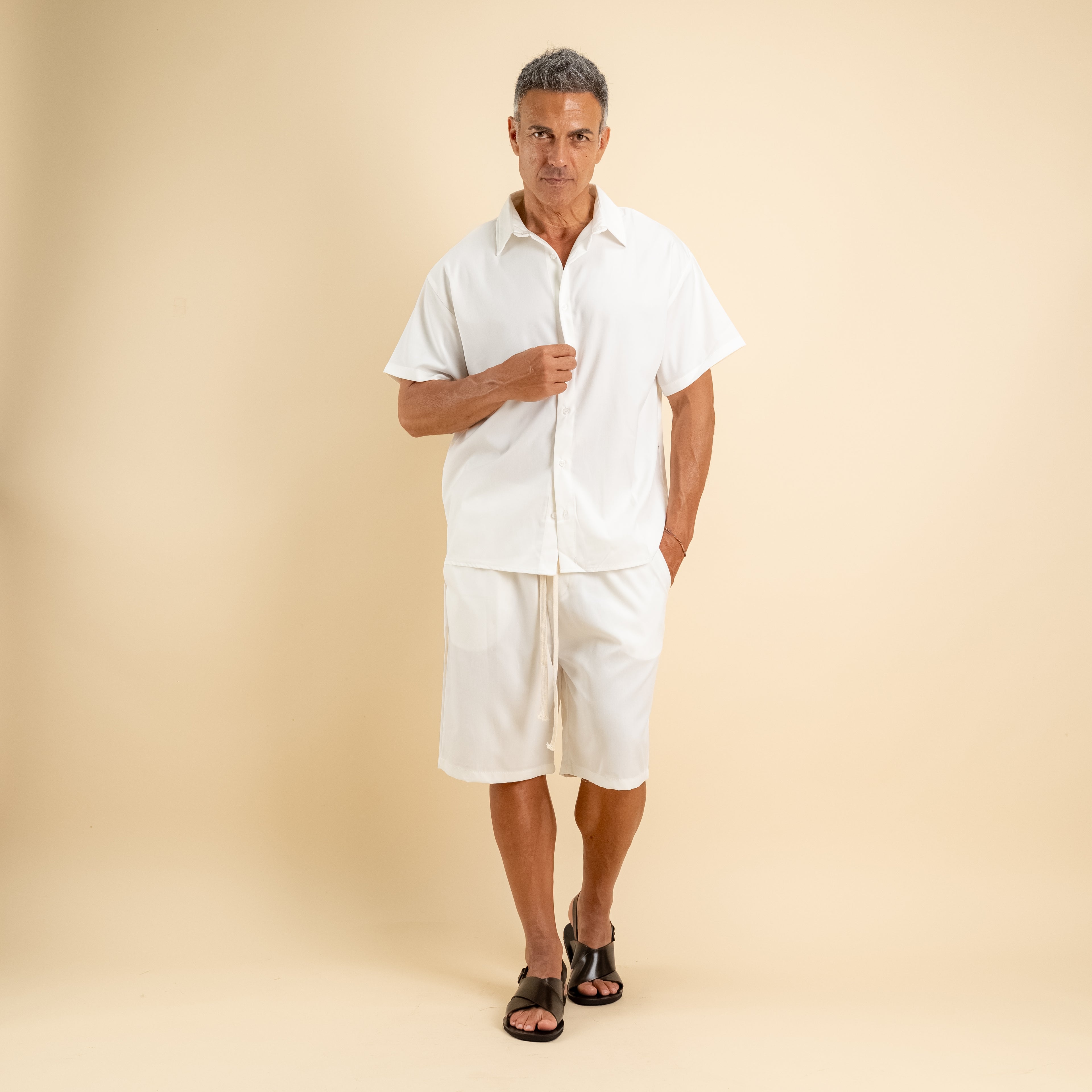 Coordinato con camicia e pantaloncino - Bianco