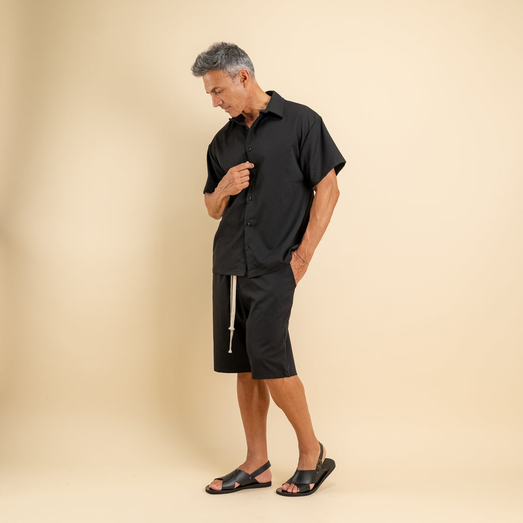Coordinato con camicia e pantaloncino - Nero