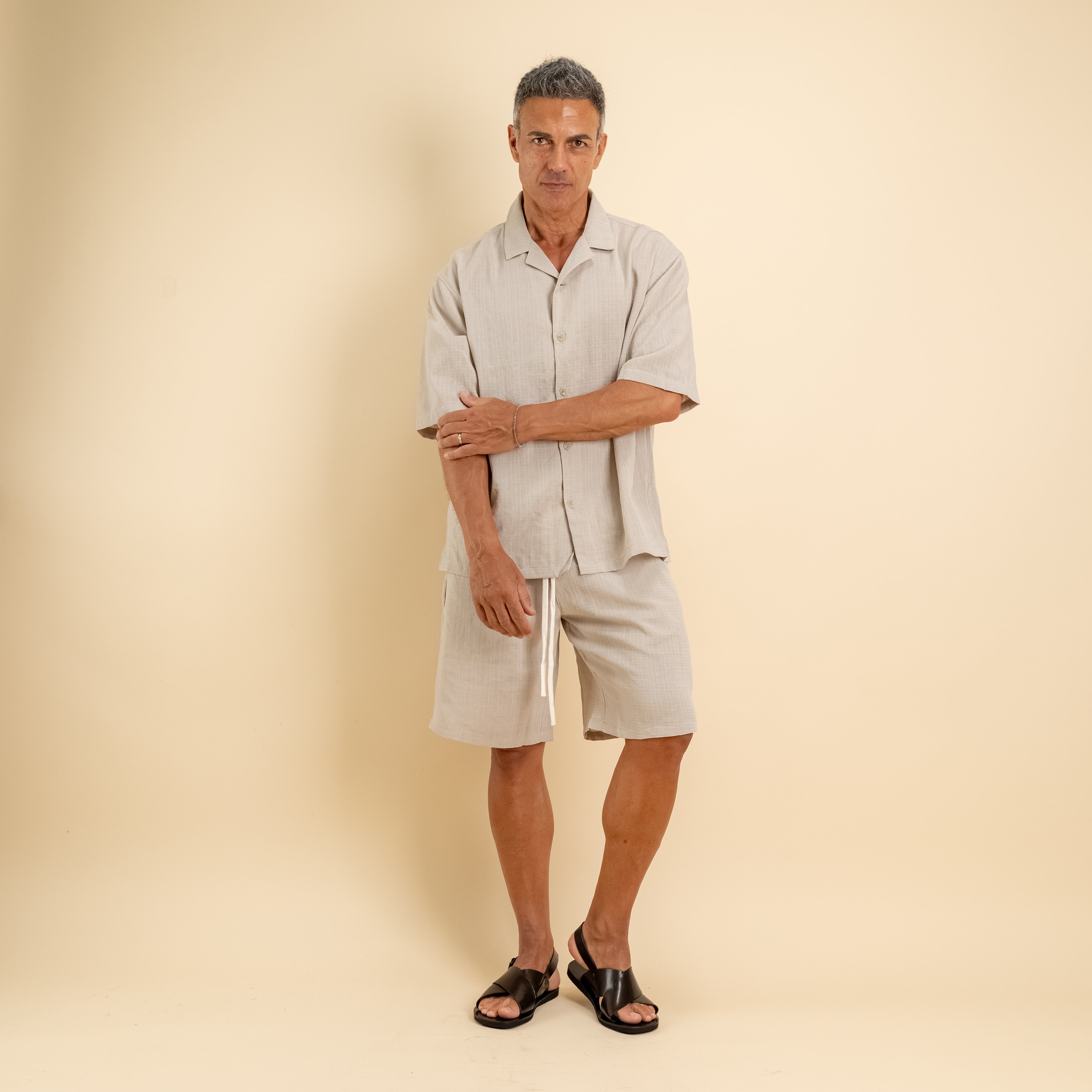 Coordinato con pantaloncino - Crema