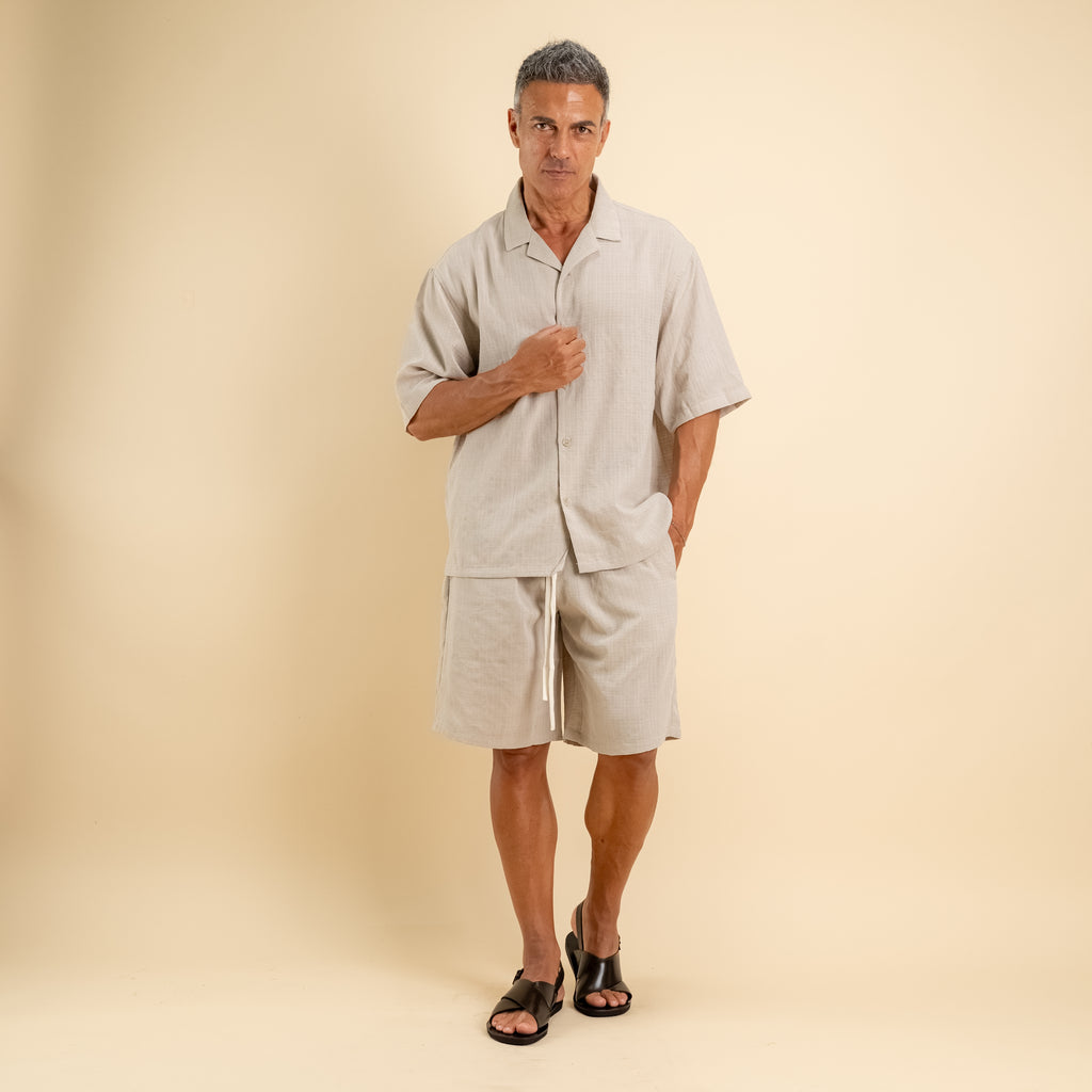 Conjunto con short - Crema