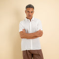 Camicia manica corta 100% Lino - Bianco