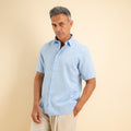 Camicia manica corta 100% Lino - Cielo