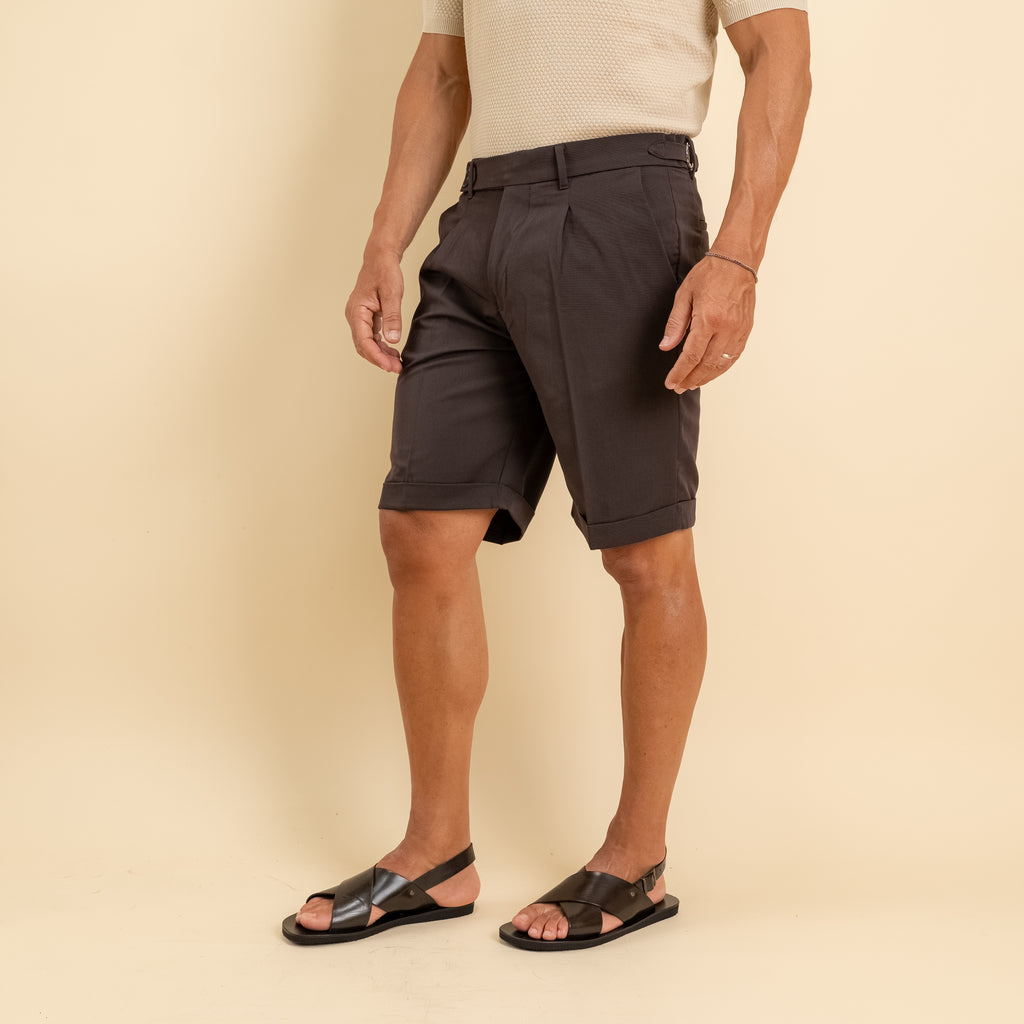 Pantaloncino con fibbia laterale - Moro