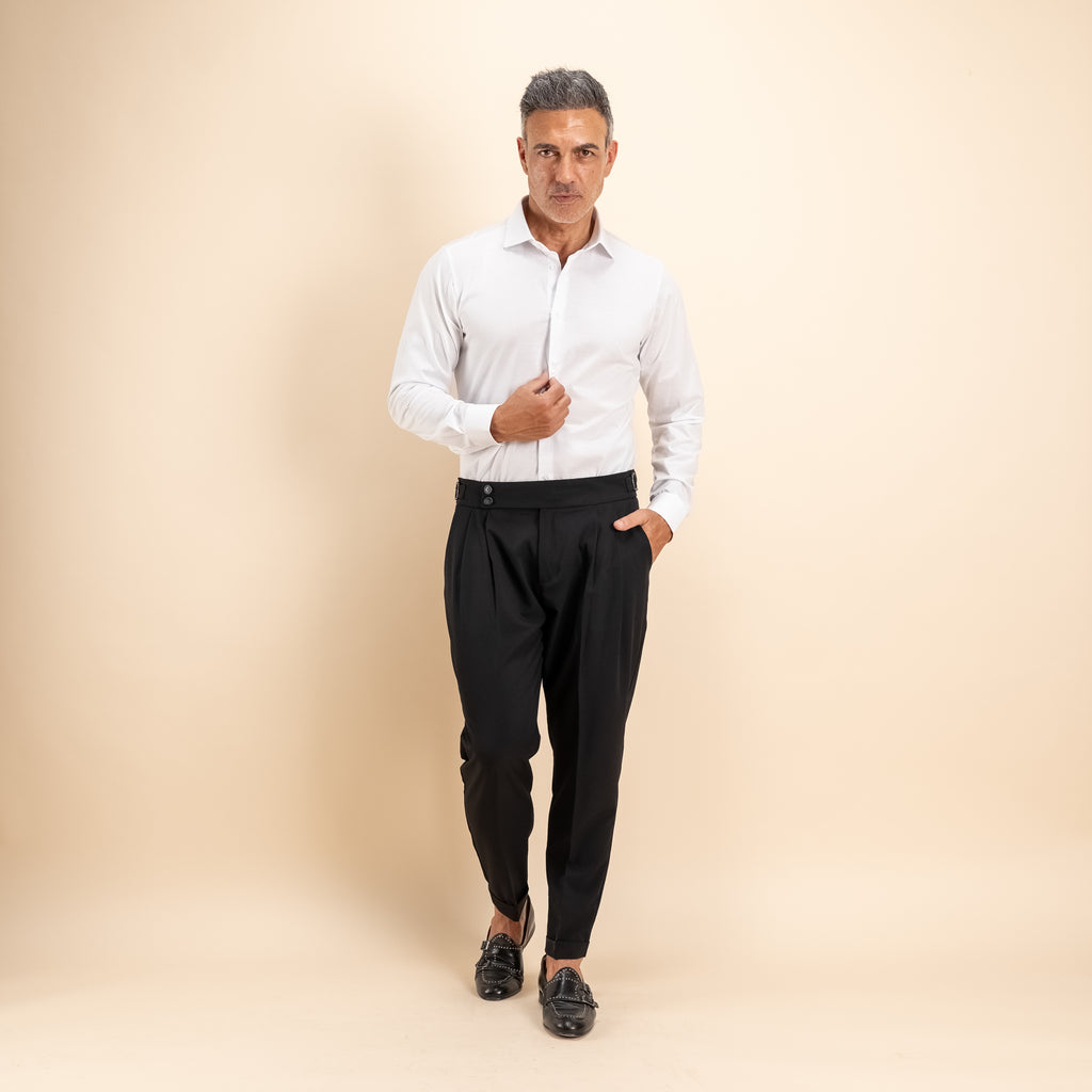 Camicia sartoriale in Filo di Scozia - Bianco
