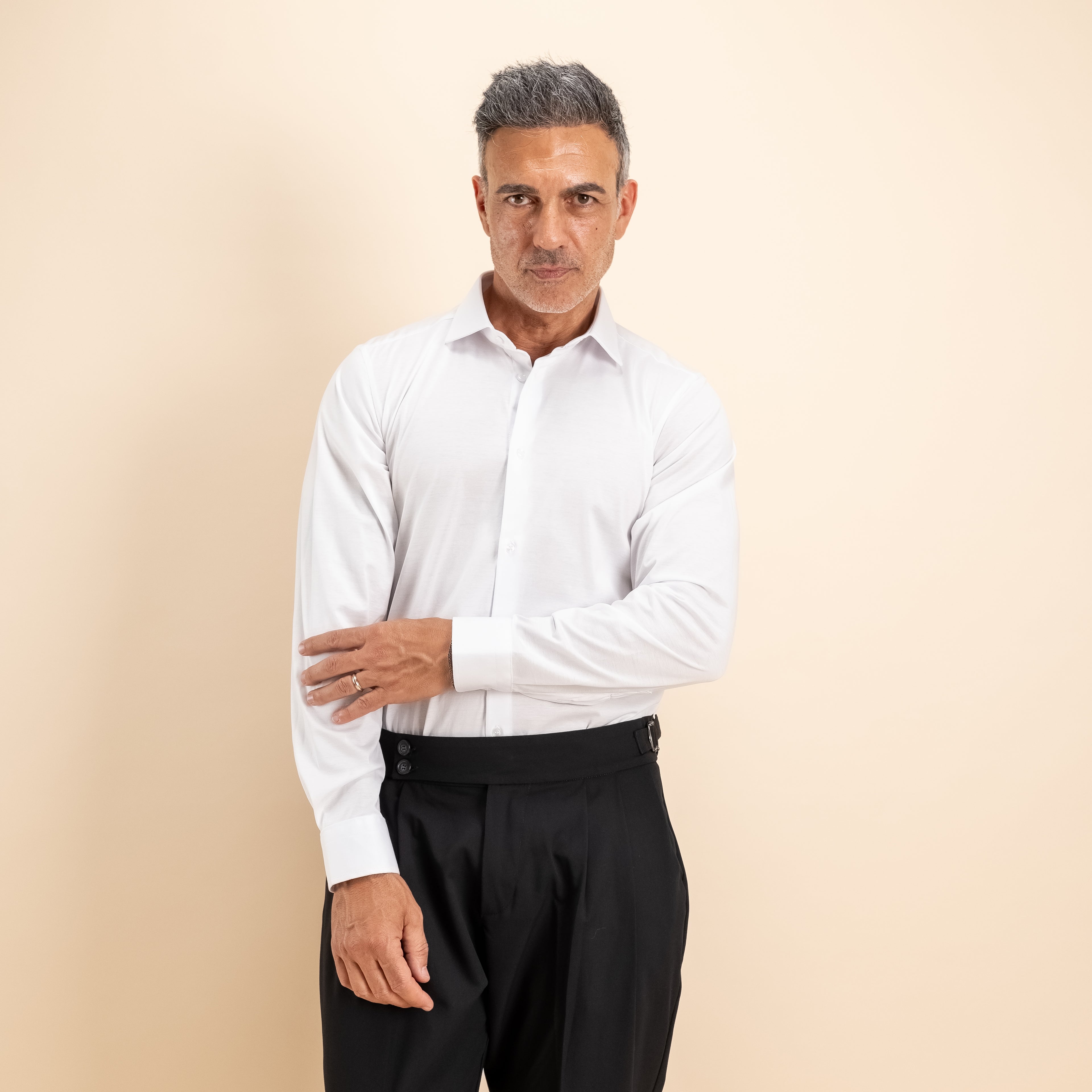 Camicia sartoriale in Filo di Scozia - Bianco