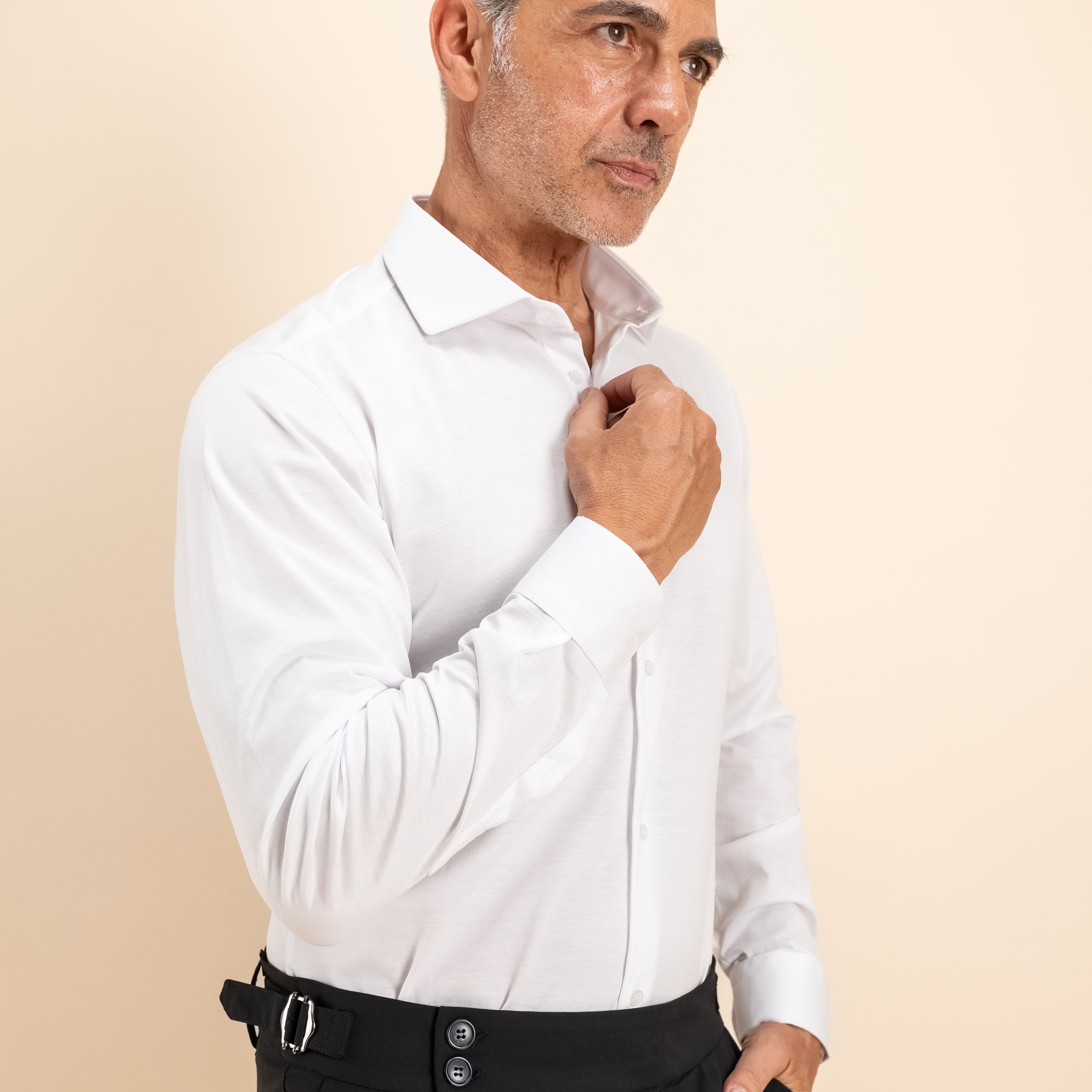 Camicia sartoriale in Filo di Scozia - Bianco