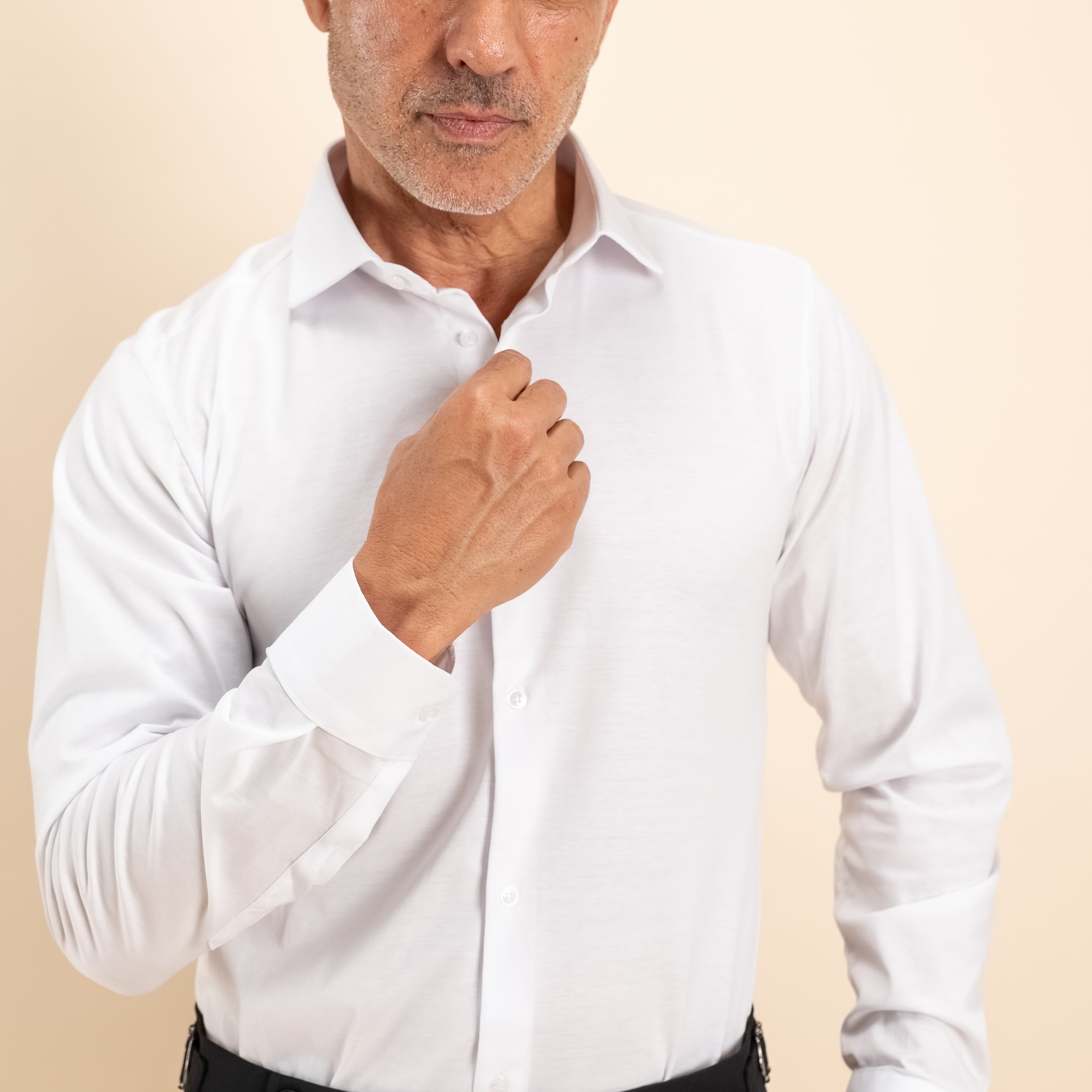 Camicia sartoriale in Filo di Scozia - Bianco