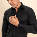 Camicia sartoriale in Filo di Scozia - Nero
