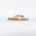Sandalo con doppia fascia intrecciata pelle - Beige