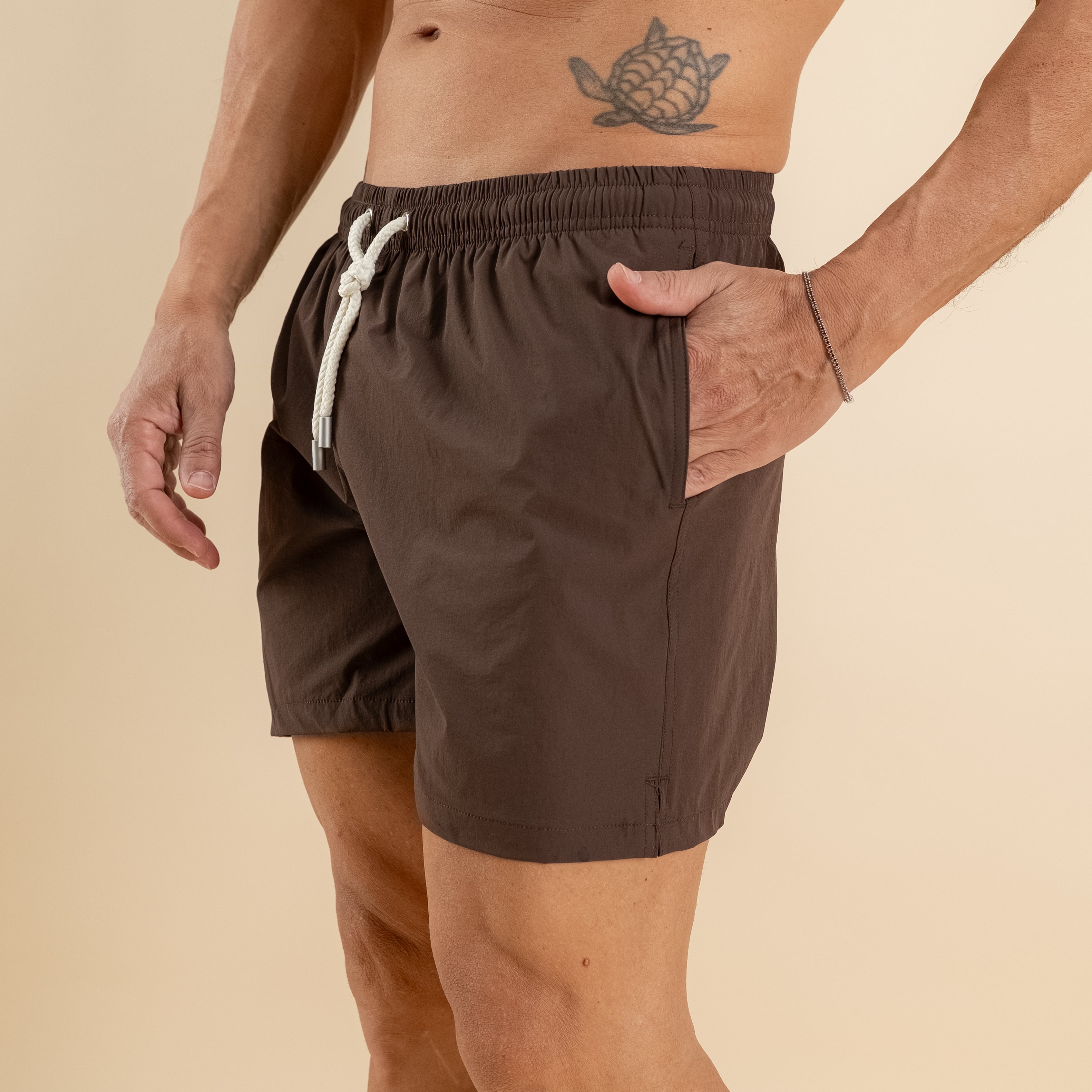 Costume boxer con lacci - Marrone