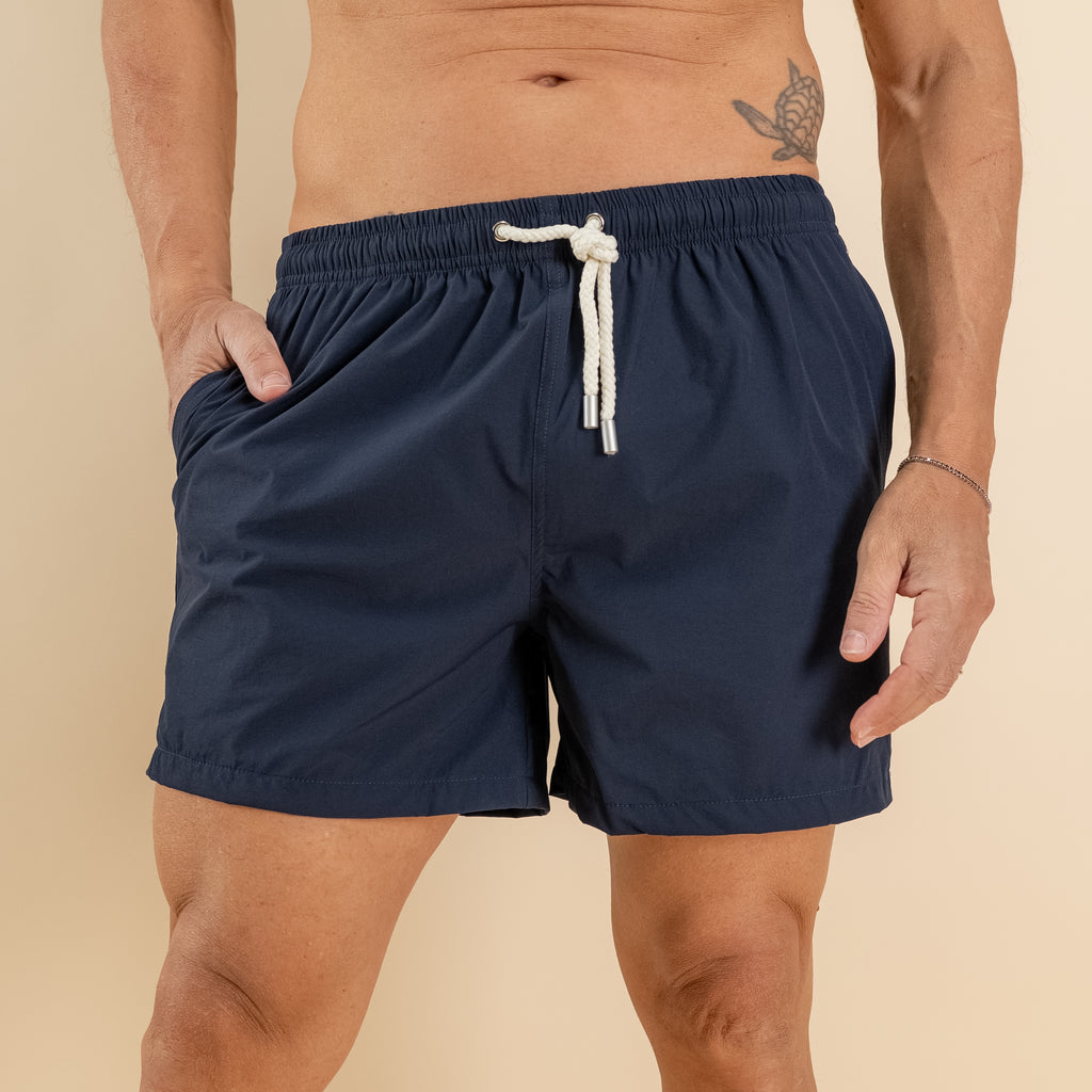 Costume boxer con lacci - Blu notte