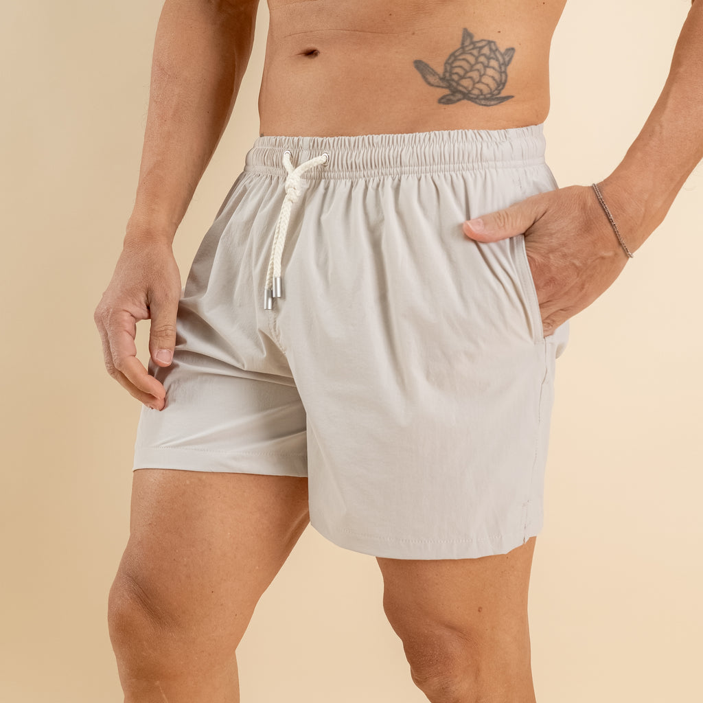 Costume boxer con lacci - Beige