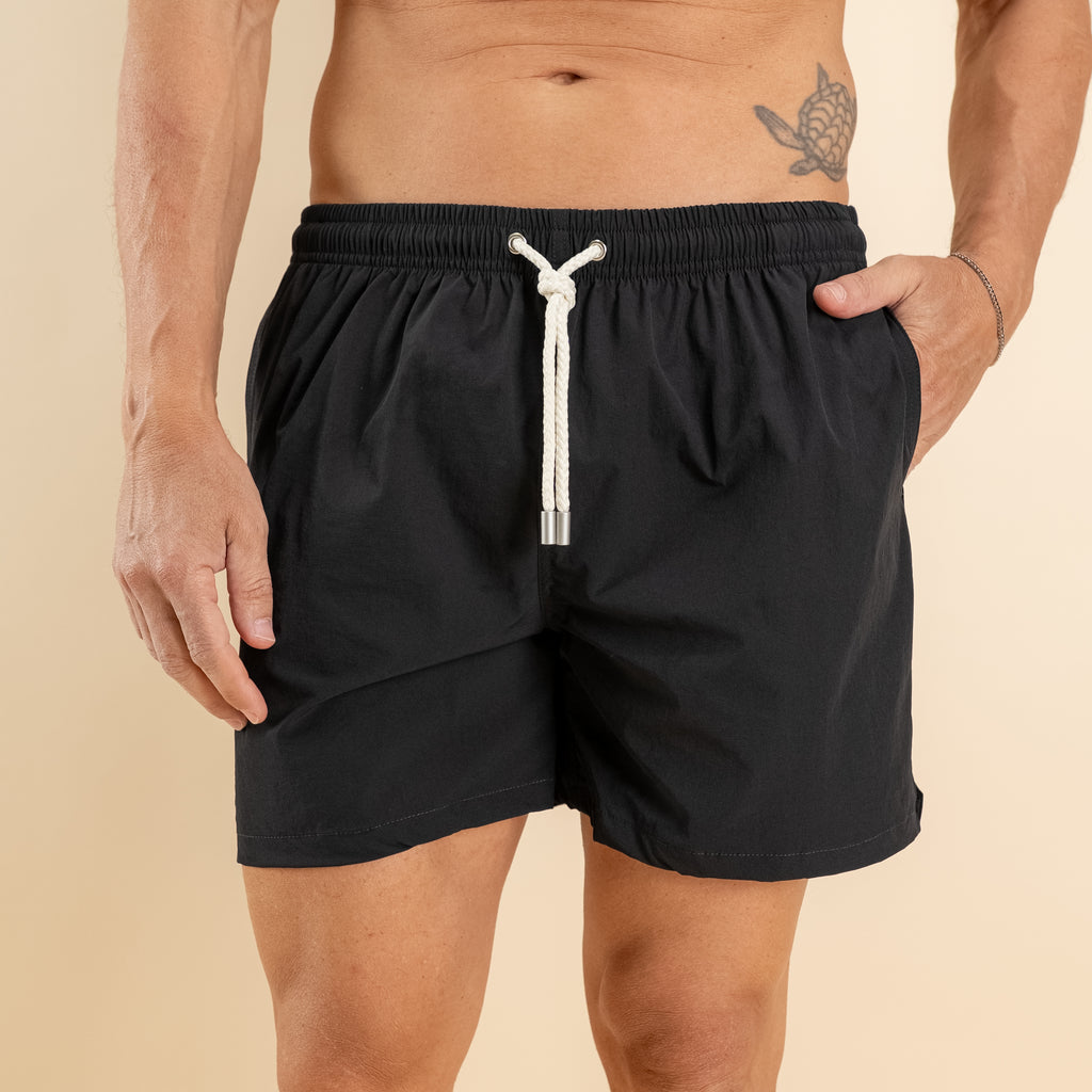 Costume boxer con lacci - Nero