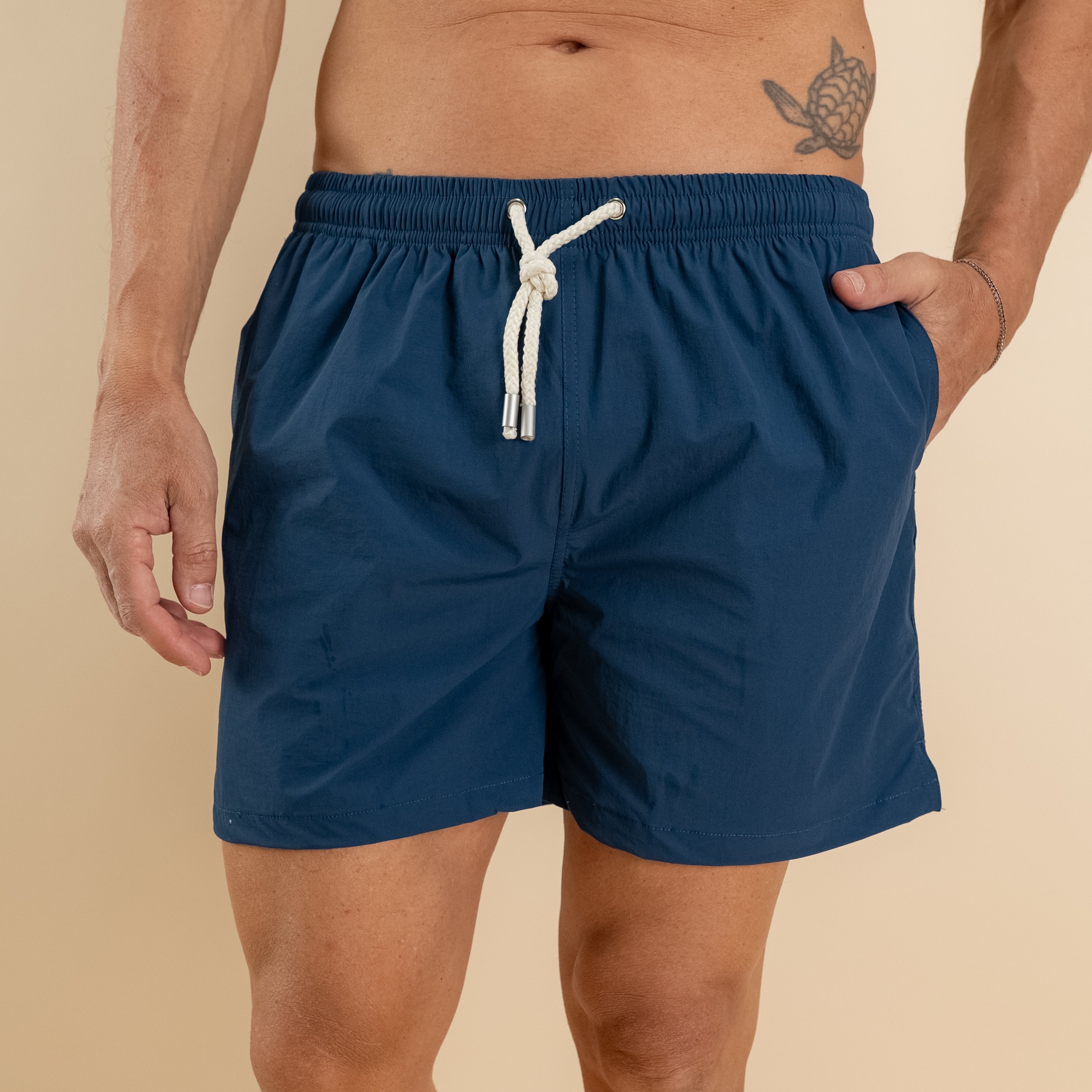 Costume boxer con lacci - Blu navy