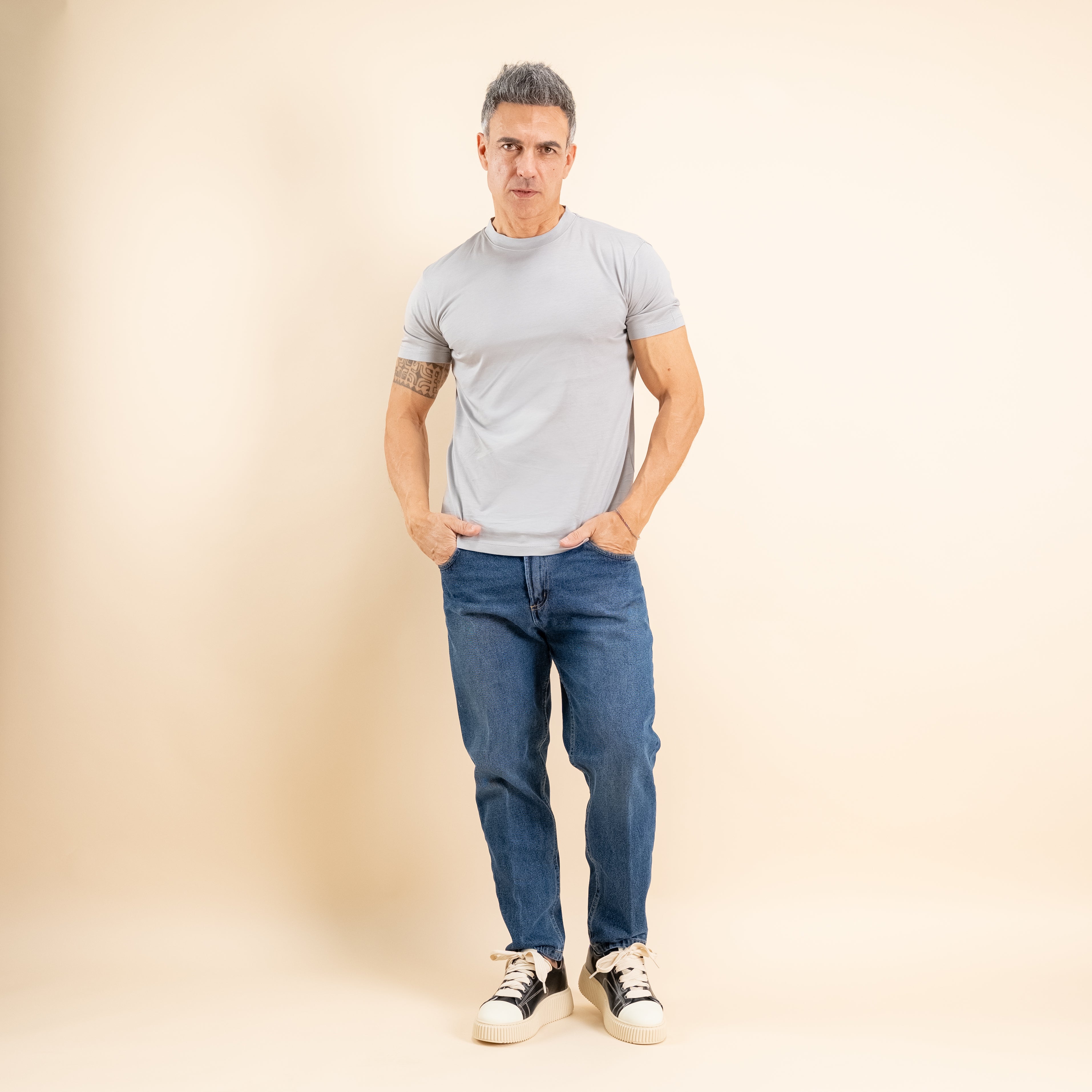 T-shirt cotone mercerizzato premium - Perla