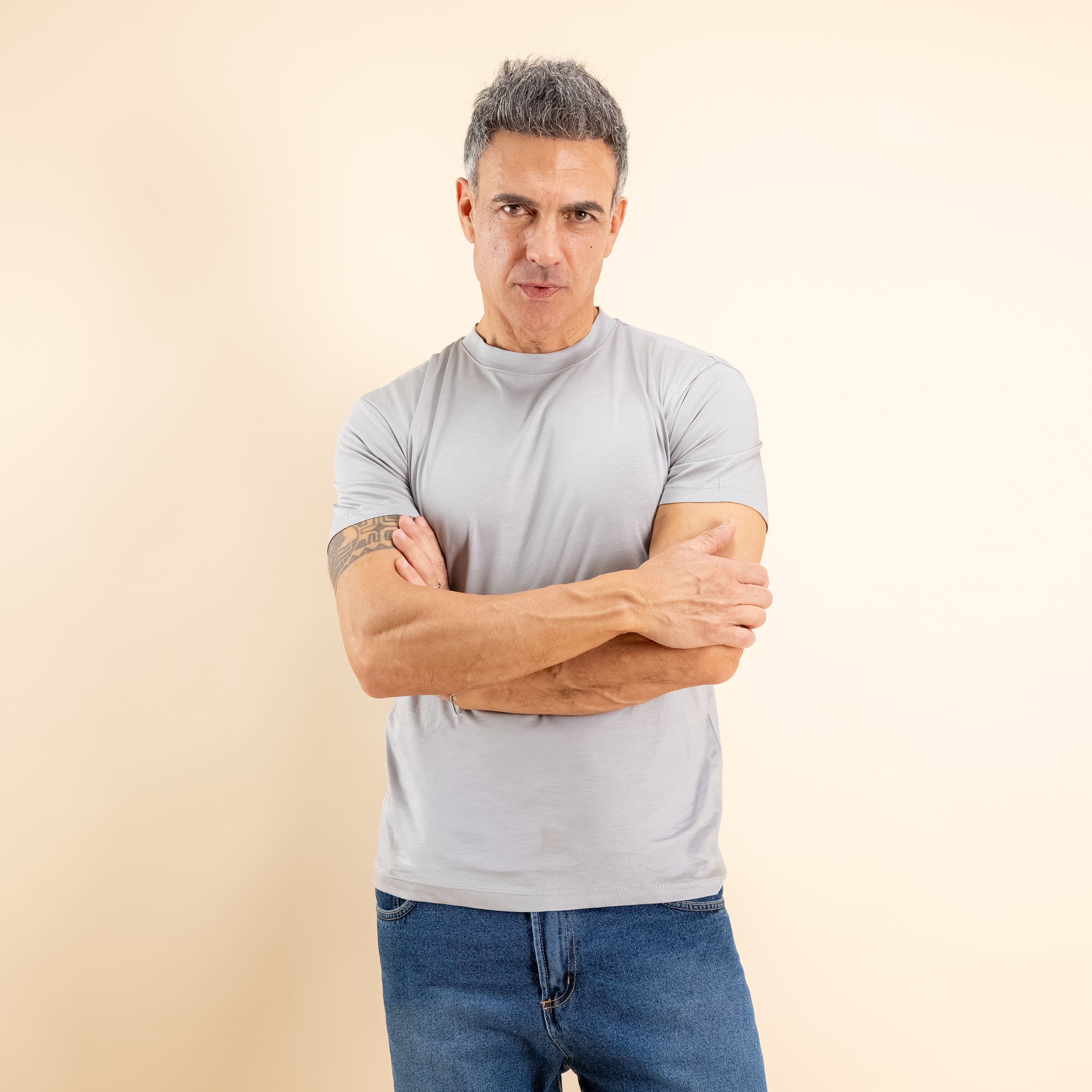 T-shirt cotone mercerizzato premium - Perla