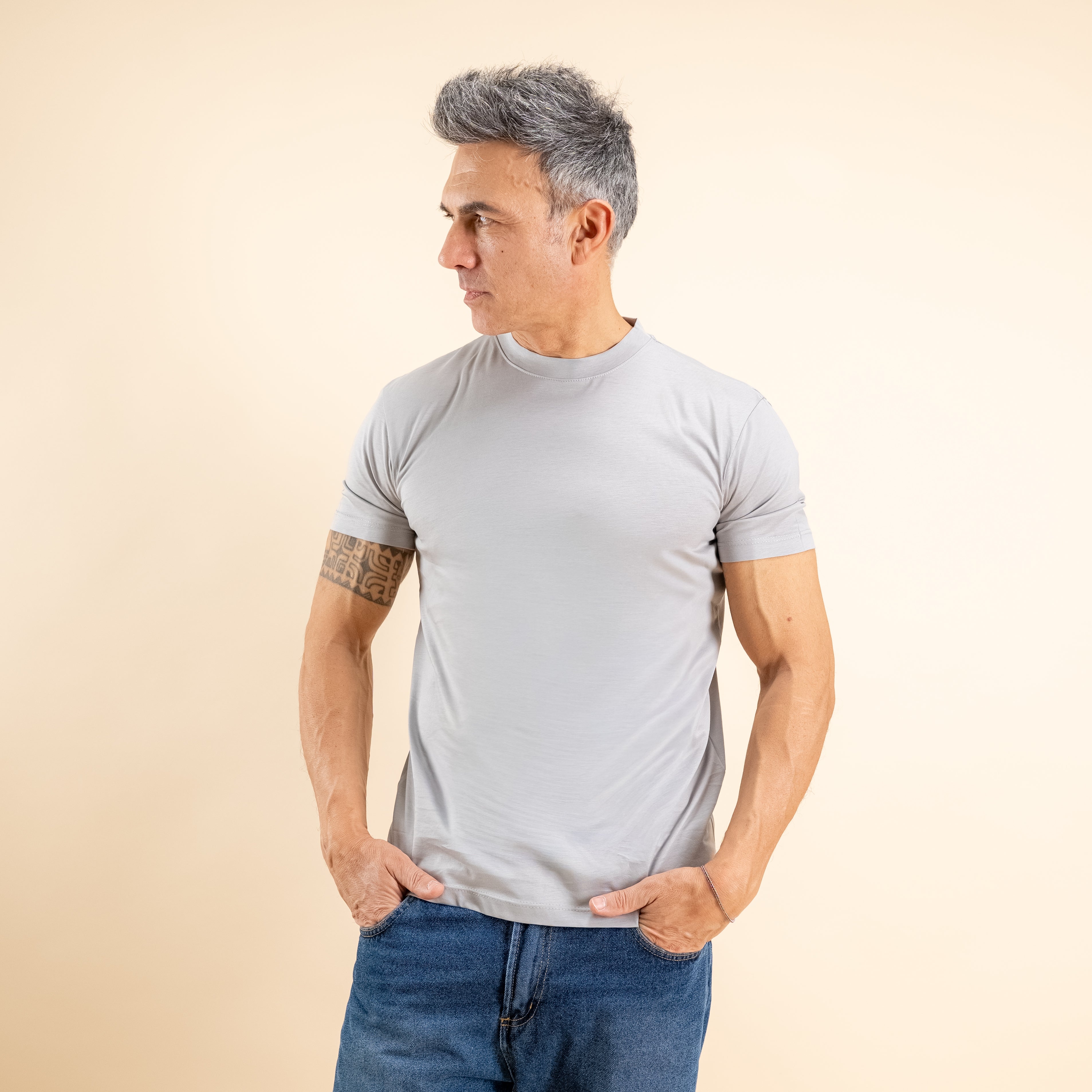 T-shirt cotone mercerizzato premium - Perla