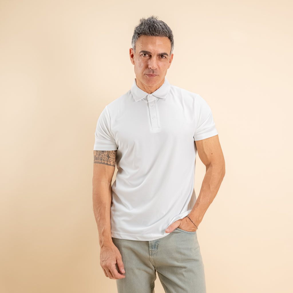 Polo effetto seta - Bianco