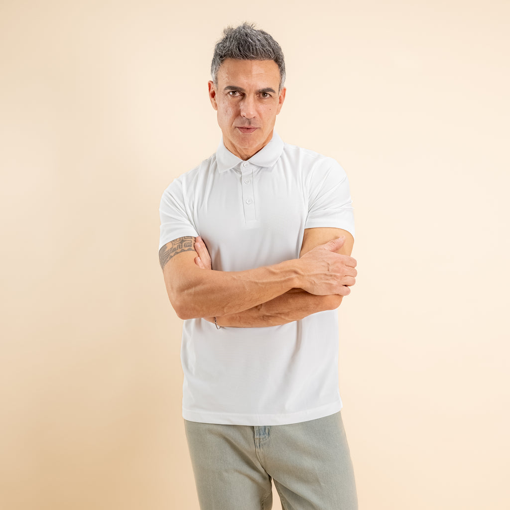 Polo effetto seta - Bianco