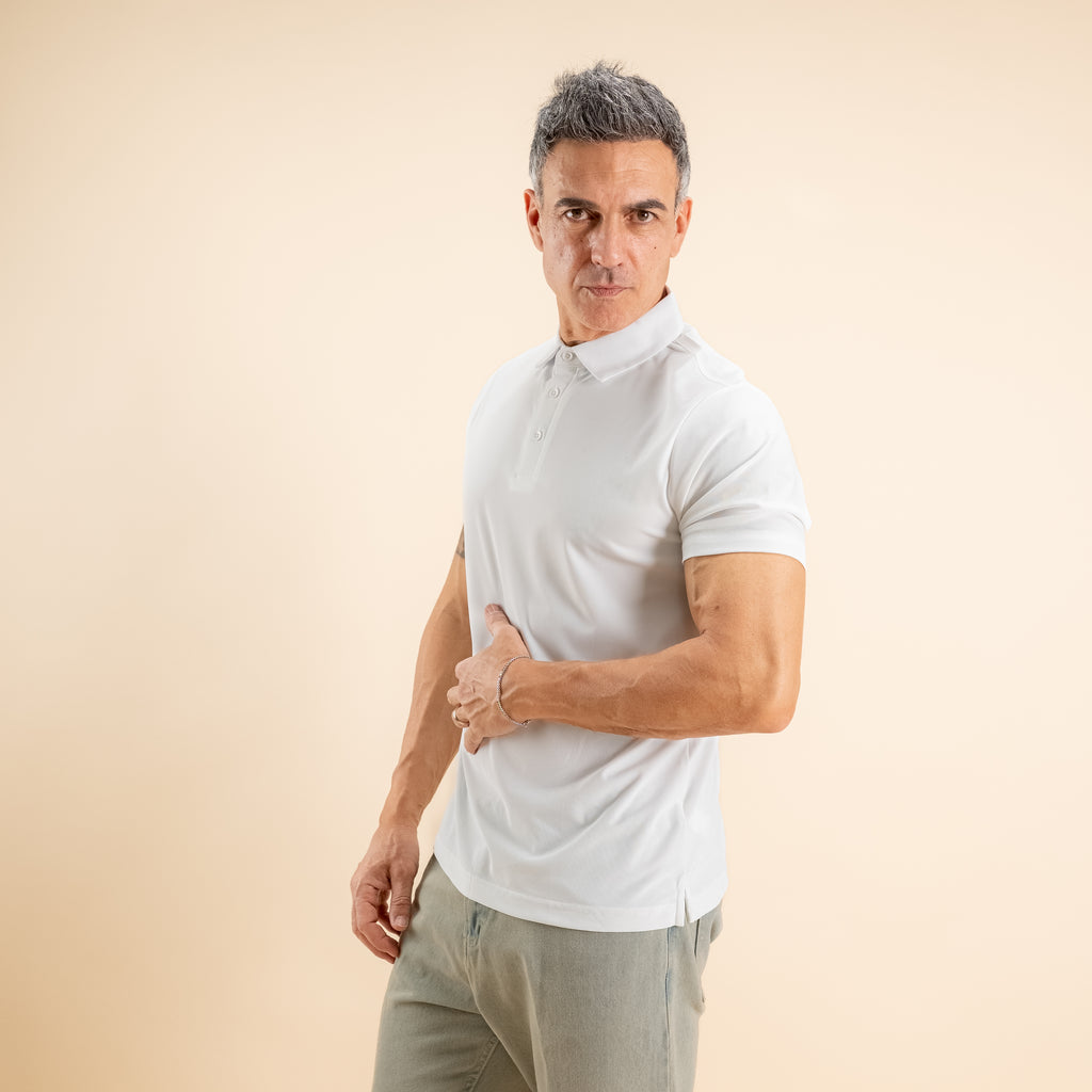 Polo effetto seta - Bianco