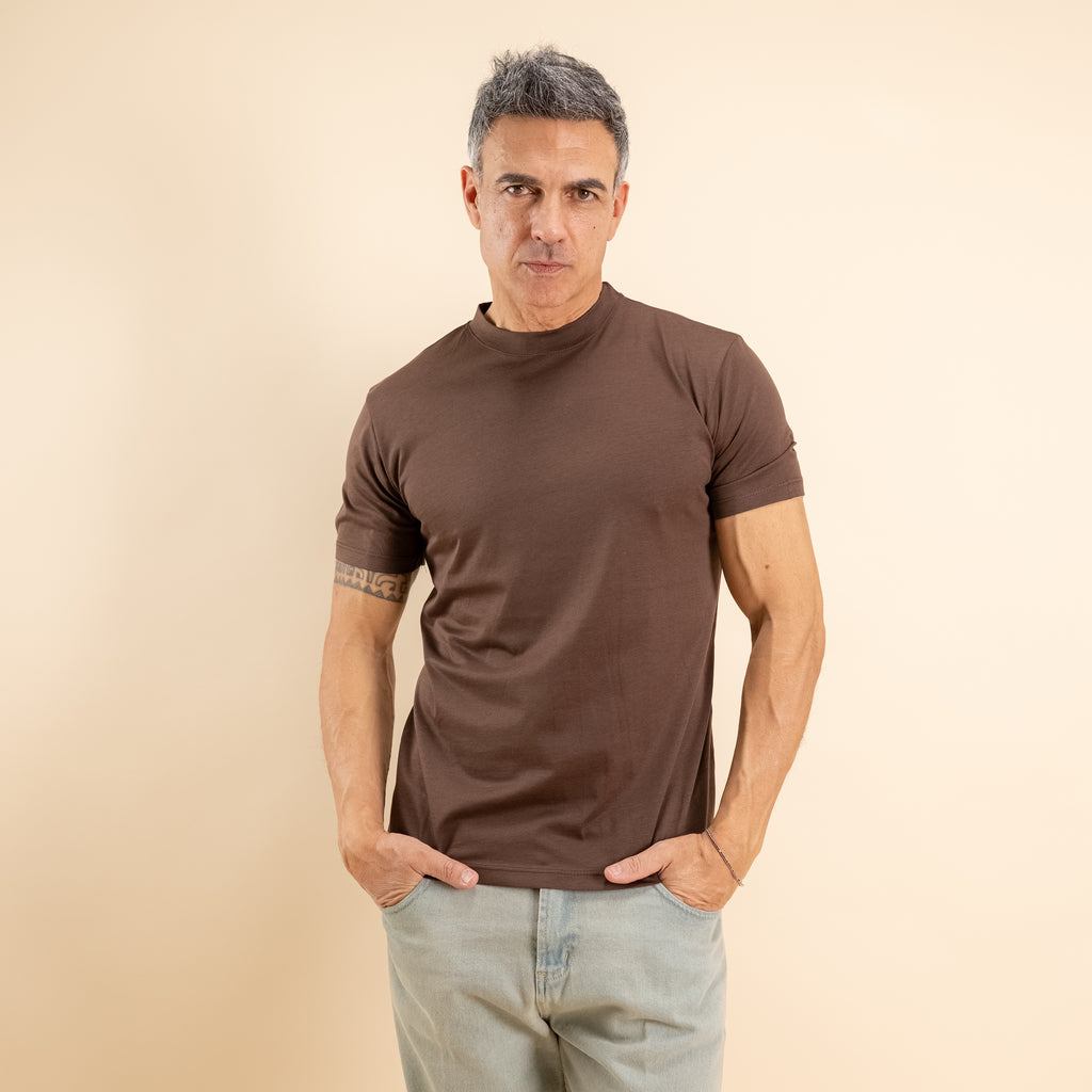 T-shirt cotone mercerizzato premium - Moro